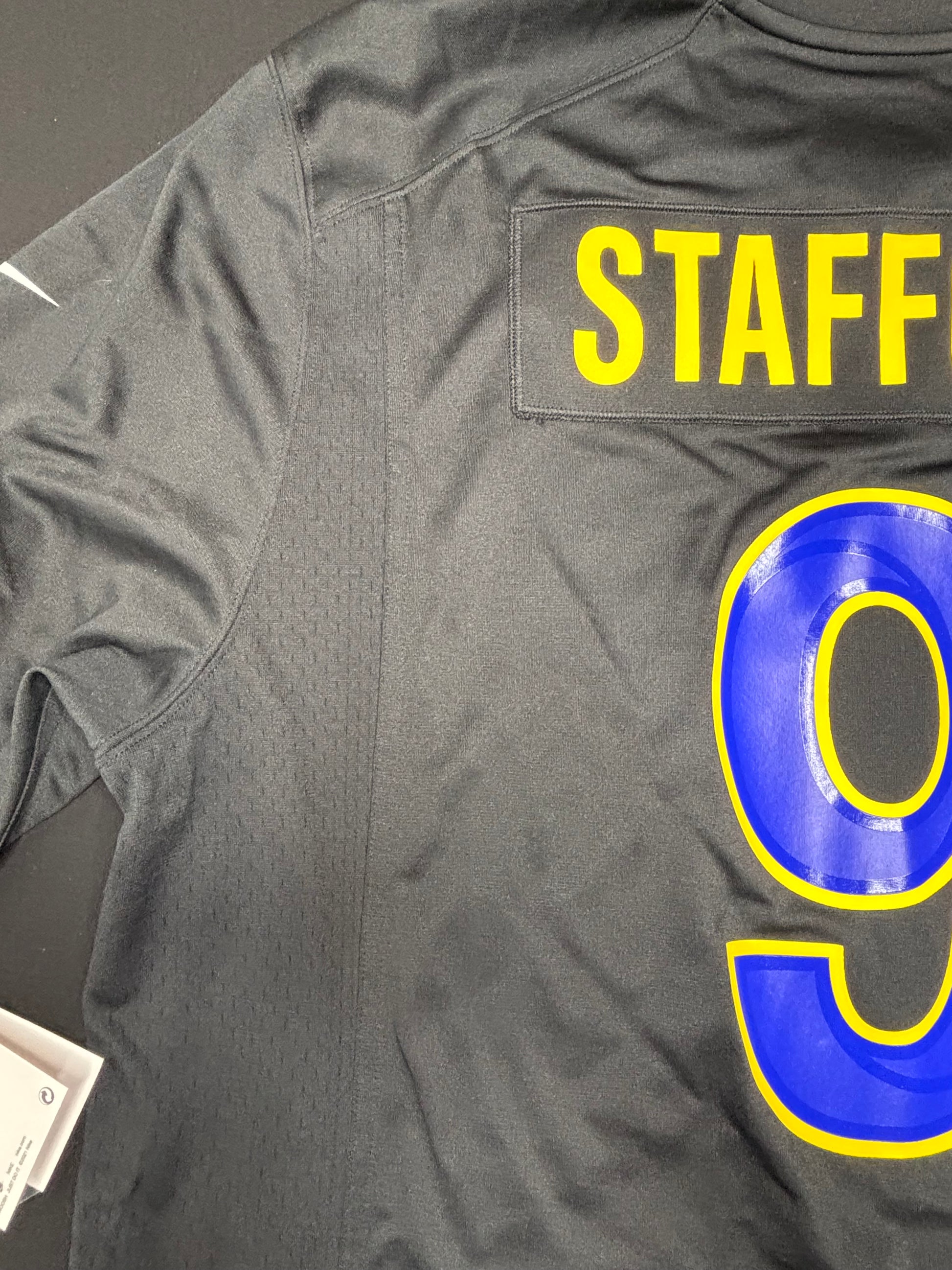 NWT Los Angeles Rams Matthew Stafford Super Bowl 56 Alt Black Nike Football Jersey Size: XL