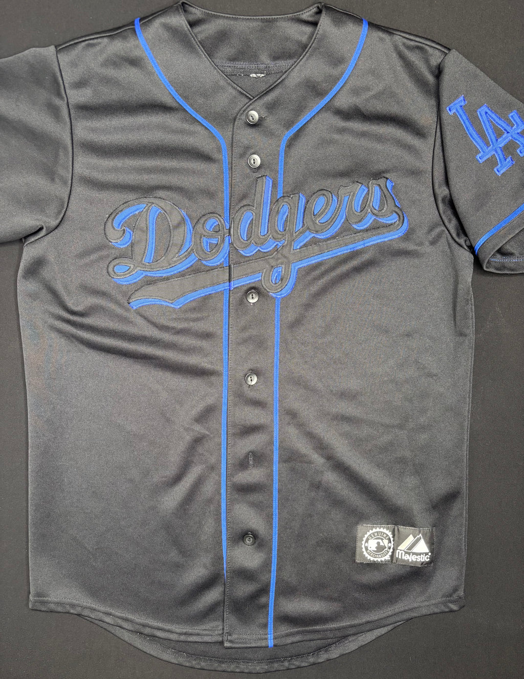 Los Angeles Dodgers Alt Black Majestic Baseball Jersey Size: Medium