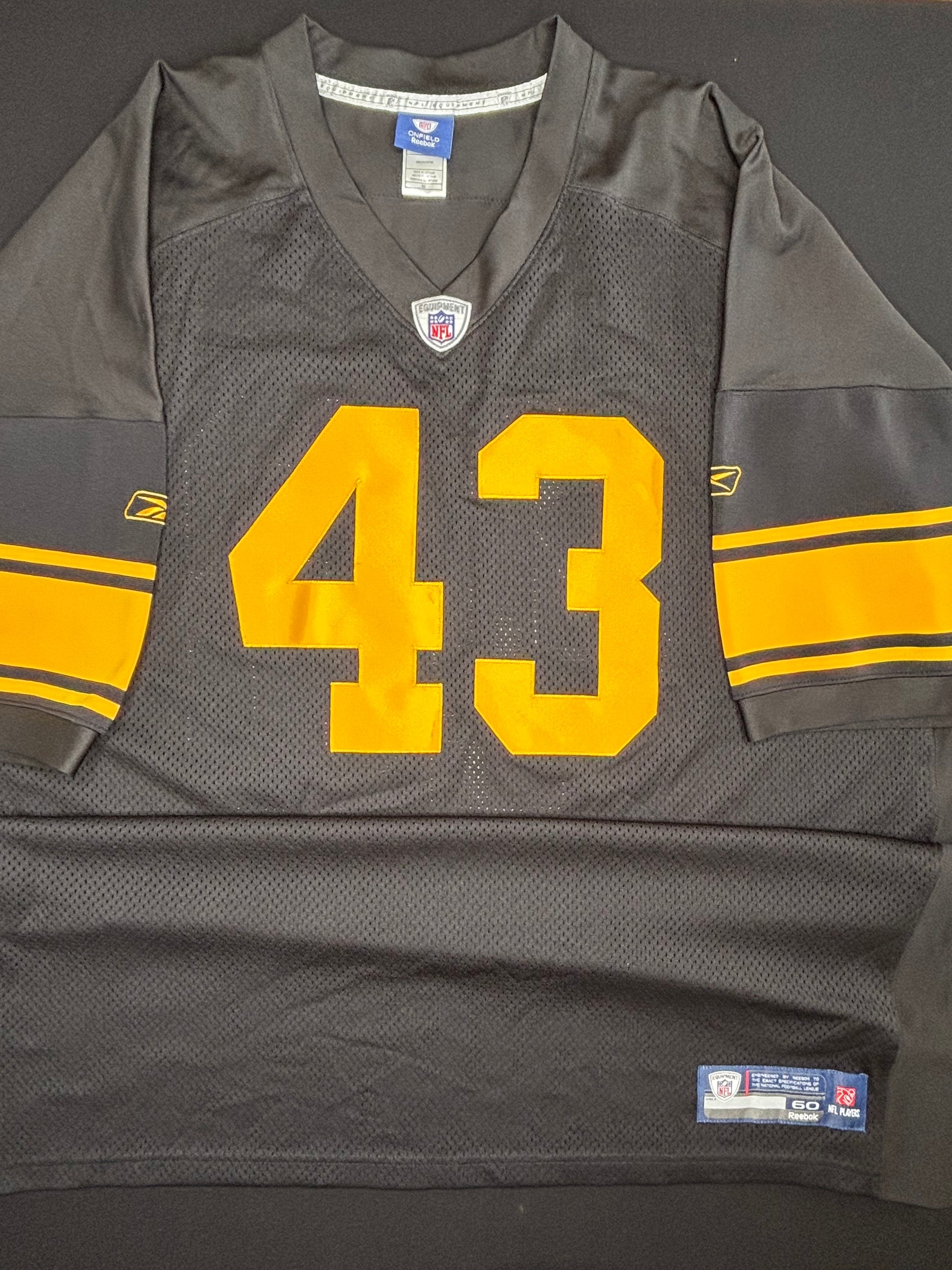 Pittsburgh Steelers Troy Polamalu Authentic Reebok Football Jersey Size: 60