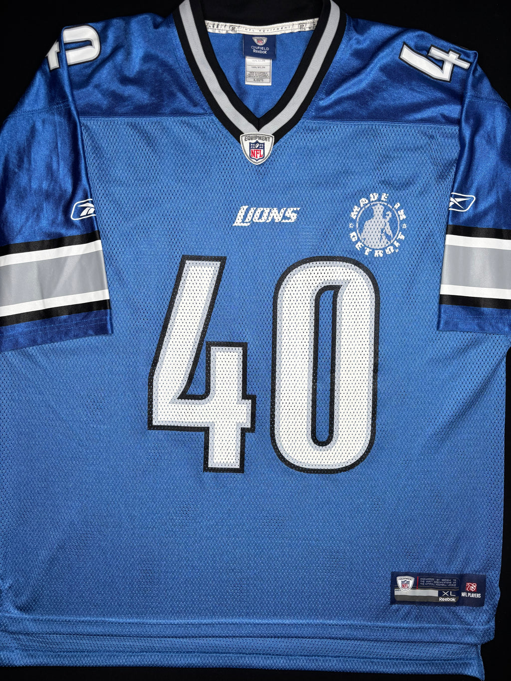 Detroit Lions Kid Rock 40th Birthday Exclusive Reebok Football Jersey Size: XL