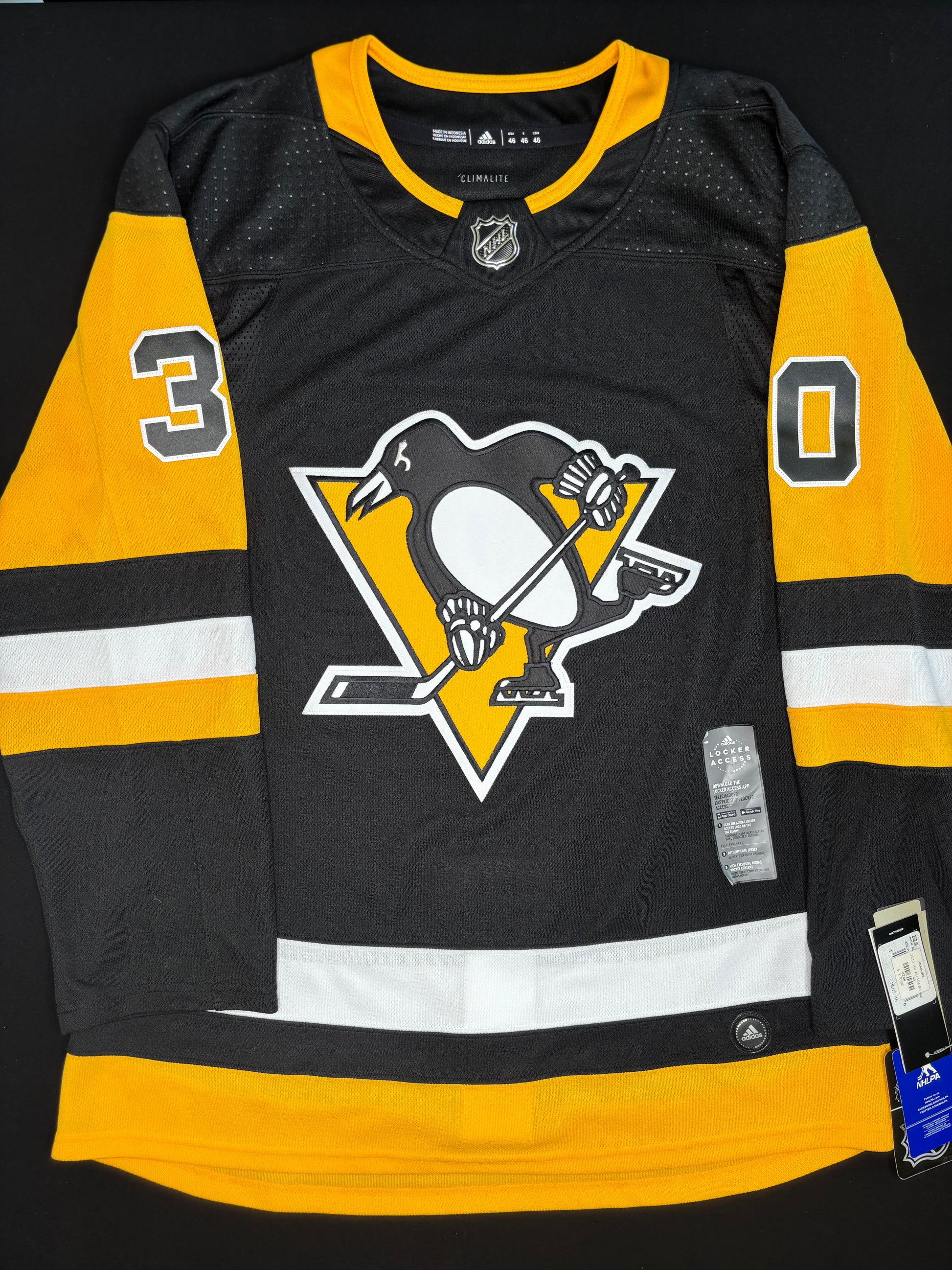 NWT Pittsburgh Penguins Matt Murray Authentic Adidas Hockey Jersey Size: 46