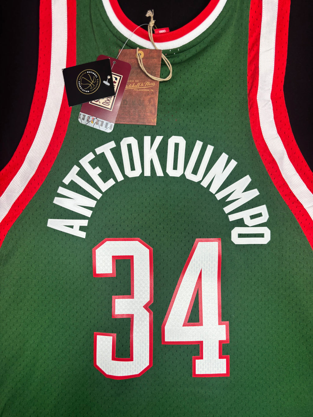 NWT Milwaukee Bucks Giannis Antetokounmpo Mitchell Ness 2013-14 Basketball Jersey Size: Large