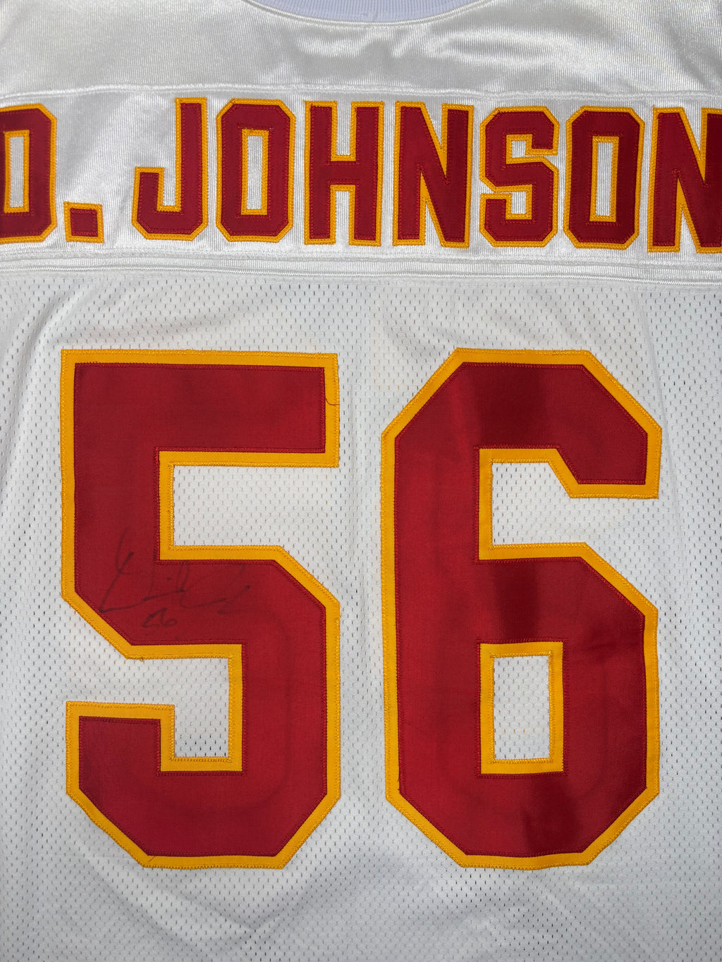 Kansas City Chiefs Derrick Johnson Autographed Reebok Pro Line Authentic W/ 50 Year Anniversary Patch Football Jersey Size: 48