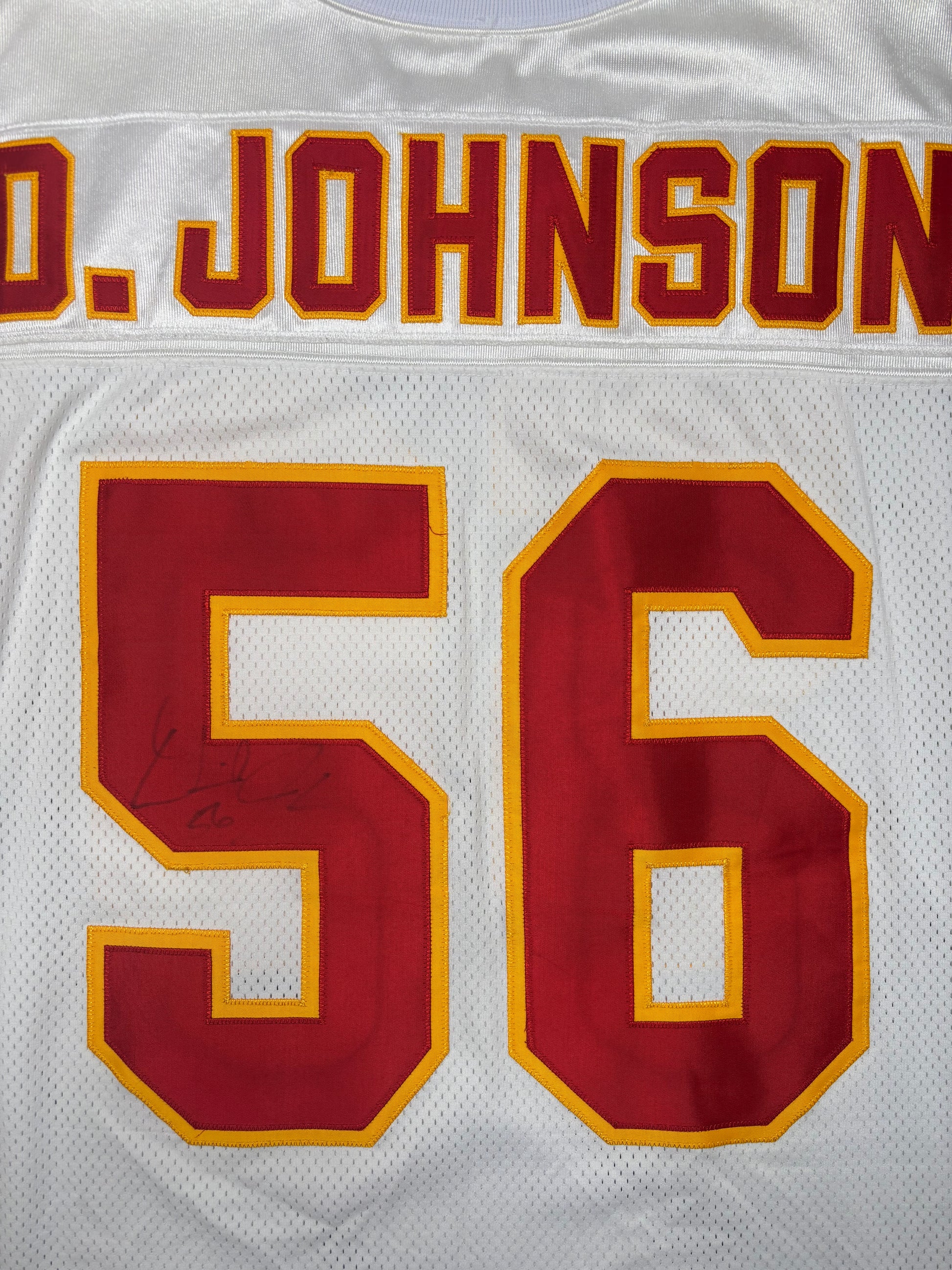 Kansas City Chiefs Derrick Johnson Autographed Reebok Pro Line Authentic W/ 50 Year Anniversary Patch Football Jersey Size: 48