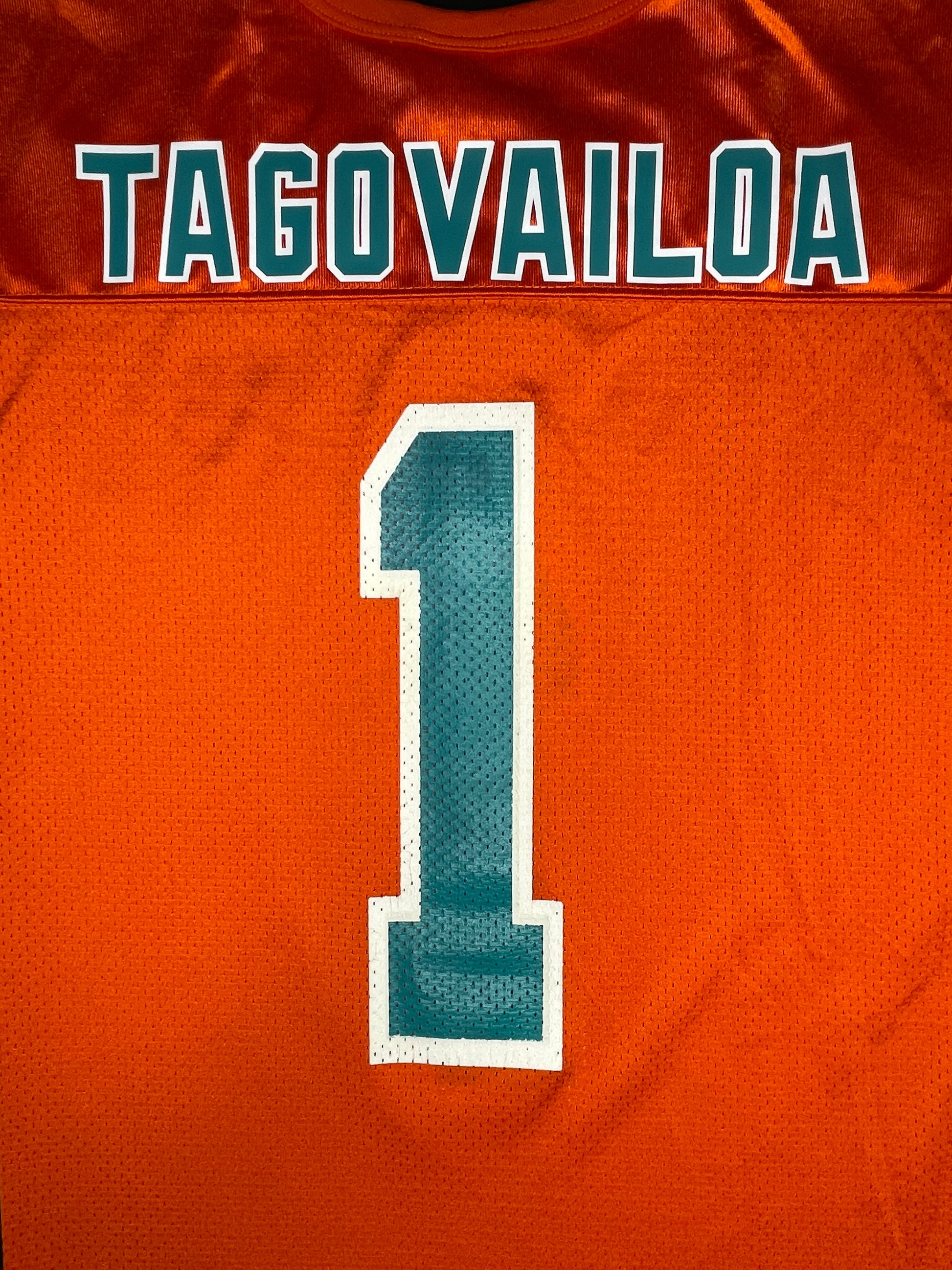 Vintage Miami Dolphins Tua Tagovailoa Custom Wilson Football Jersey Size: Medium