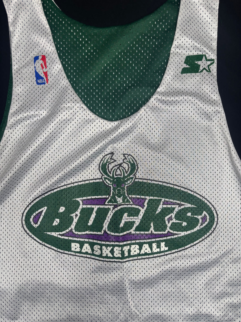 Vintage Milwaukee Bucks Reversible Team Issued Starter NBA Practice Jersey Size: XL