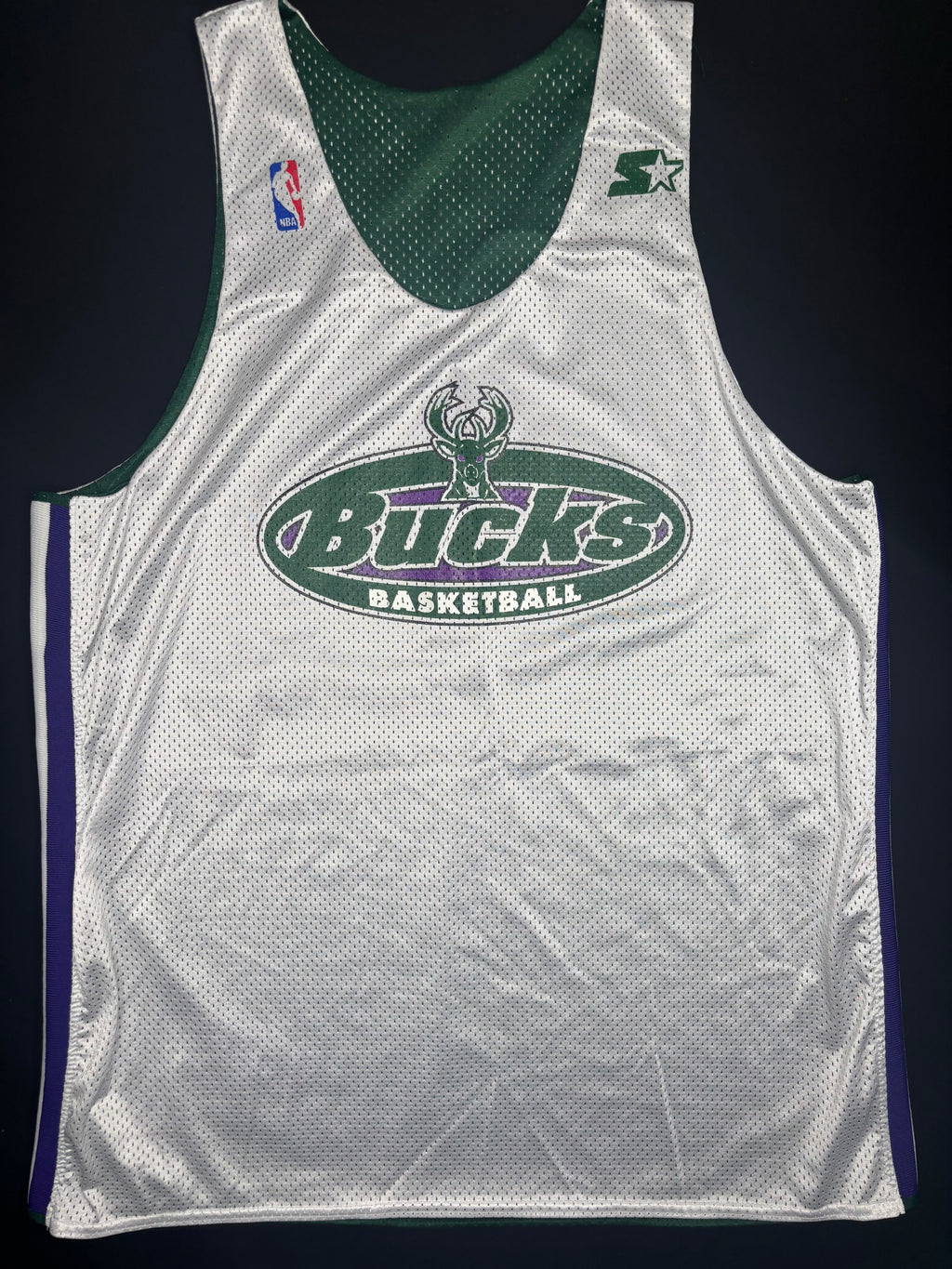 Vintage Milwaukee Bucks Reversible Team Issued Starter NBA Practice Jersey Size: XL