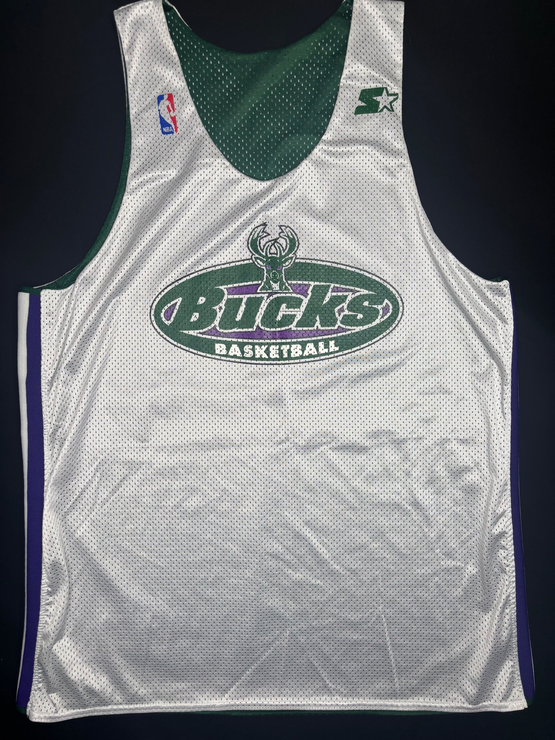 Vintage Milwaukee Bucks Reversible Team Issued Starter NBA Practice Jersey Size: XL