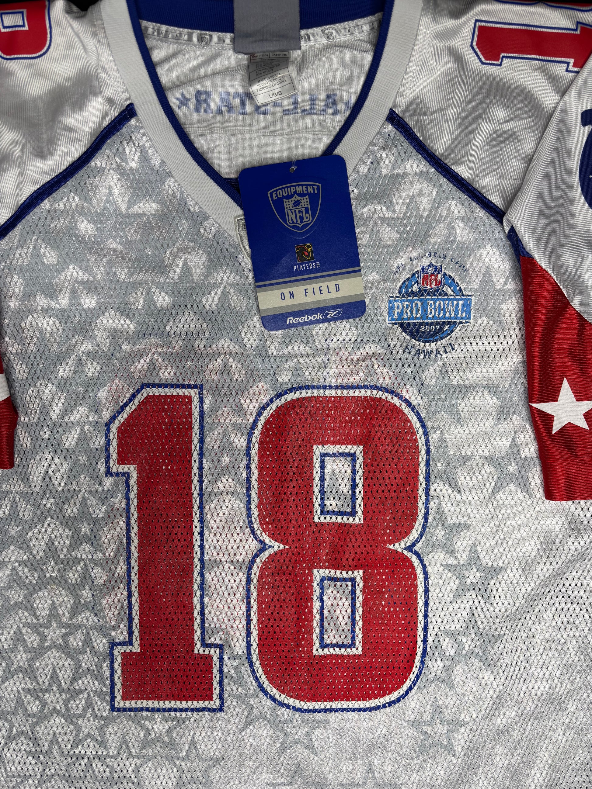 NWT Indianapolis Colts Peyton Manning 07 Pro Bowl Reebok Football Jersey Size: Large