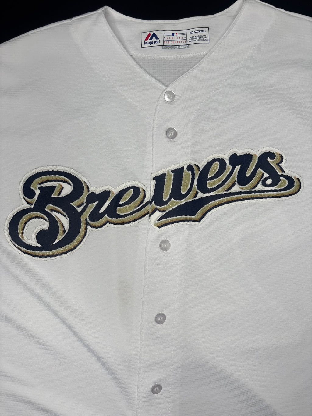Milwaukee Brewers Jonathan Lucroy Majestic Cool Base Baseball Jersey Size: XXL