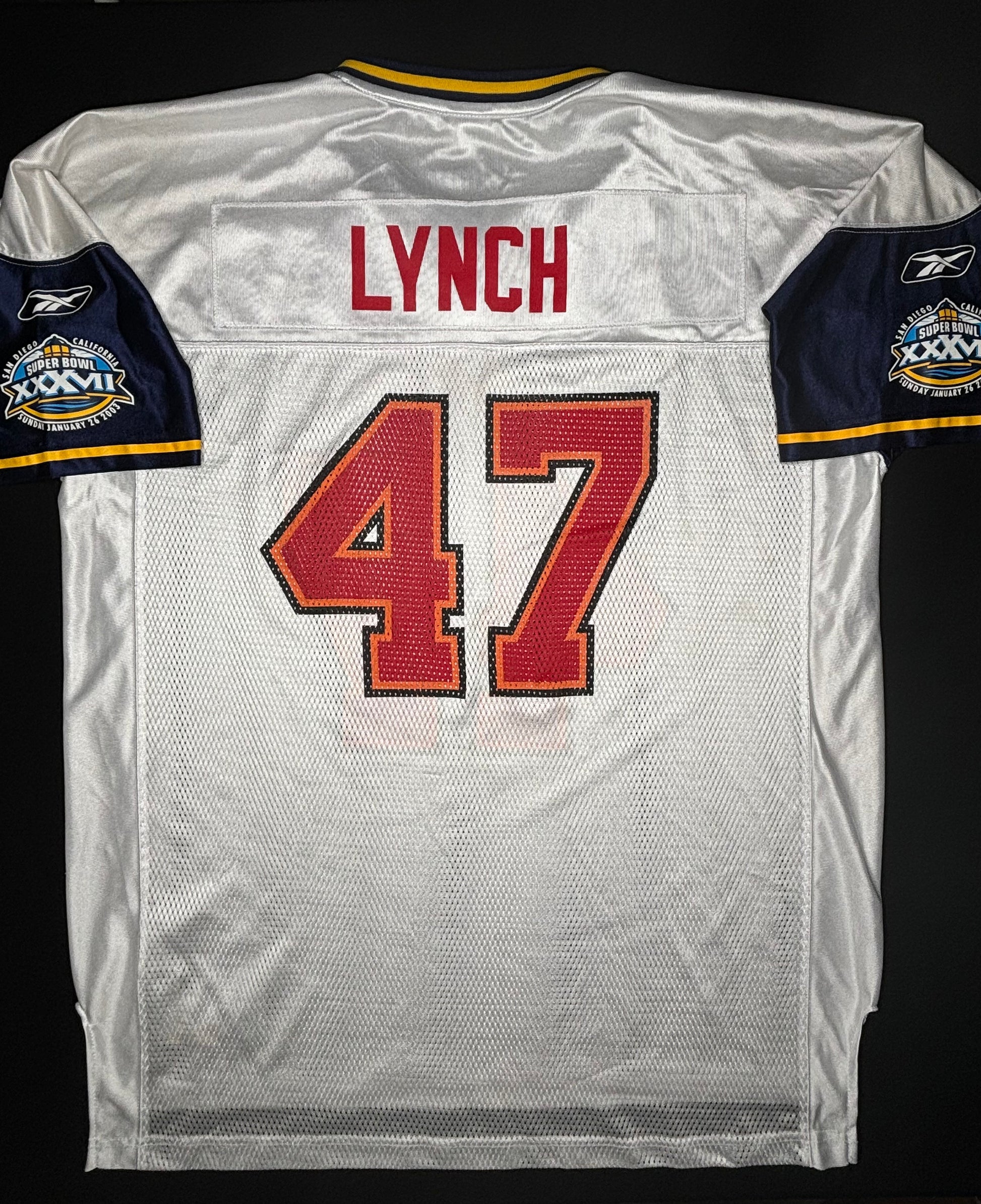 Tampa Bay Buccaneers John Lynch Super Bowl 37 Reebok Football Jersey Size: XL