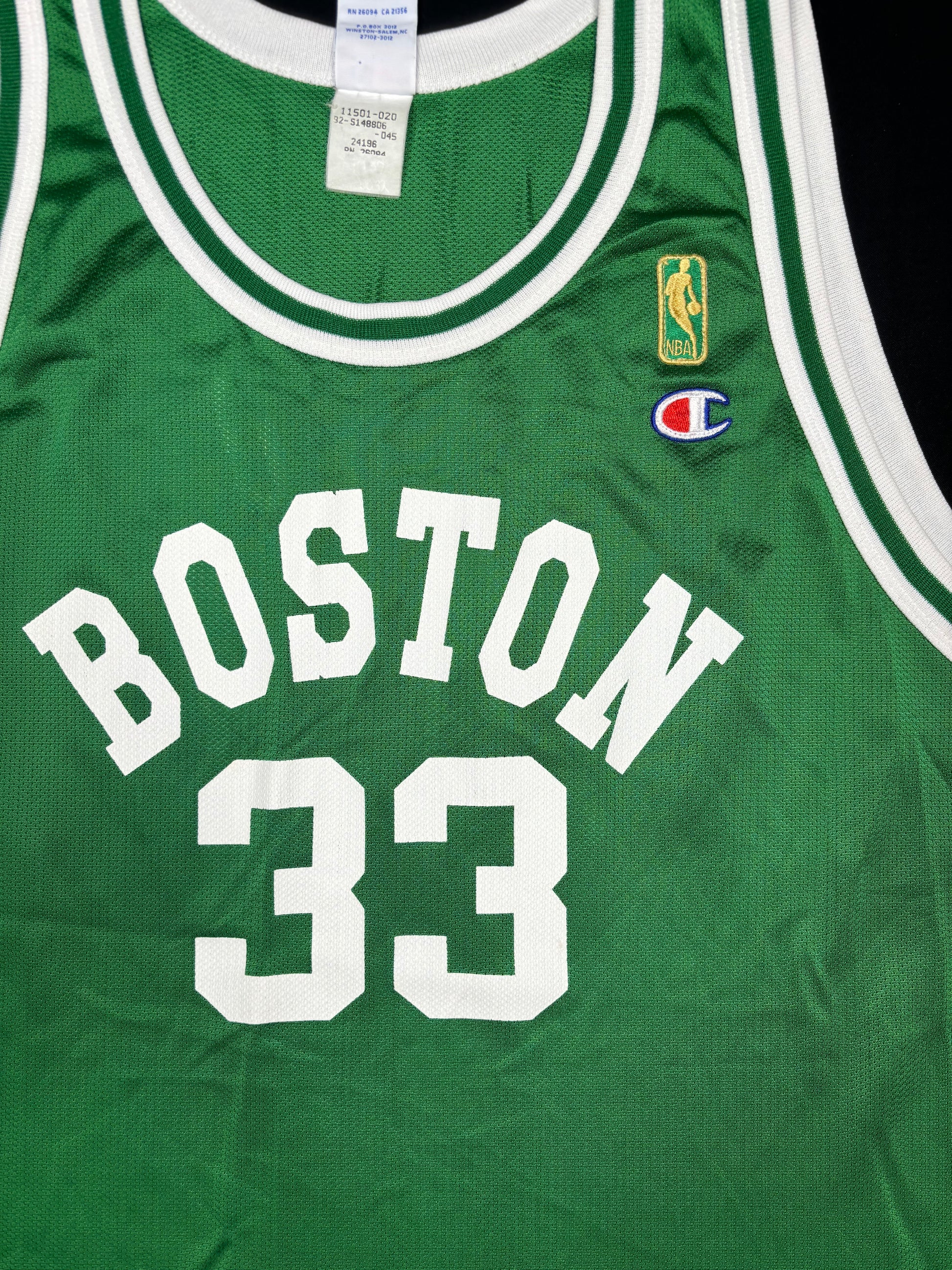Boston Celtics Larry Bird 50th Anniversary Gold Logo Champion Basketball Jersey Size: 52