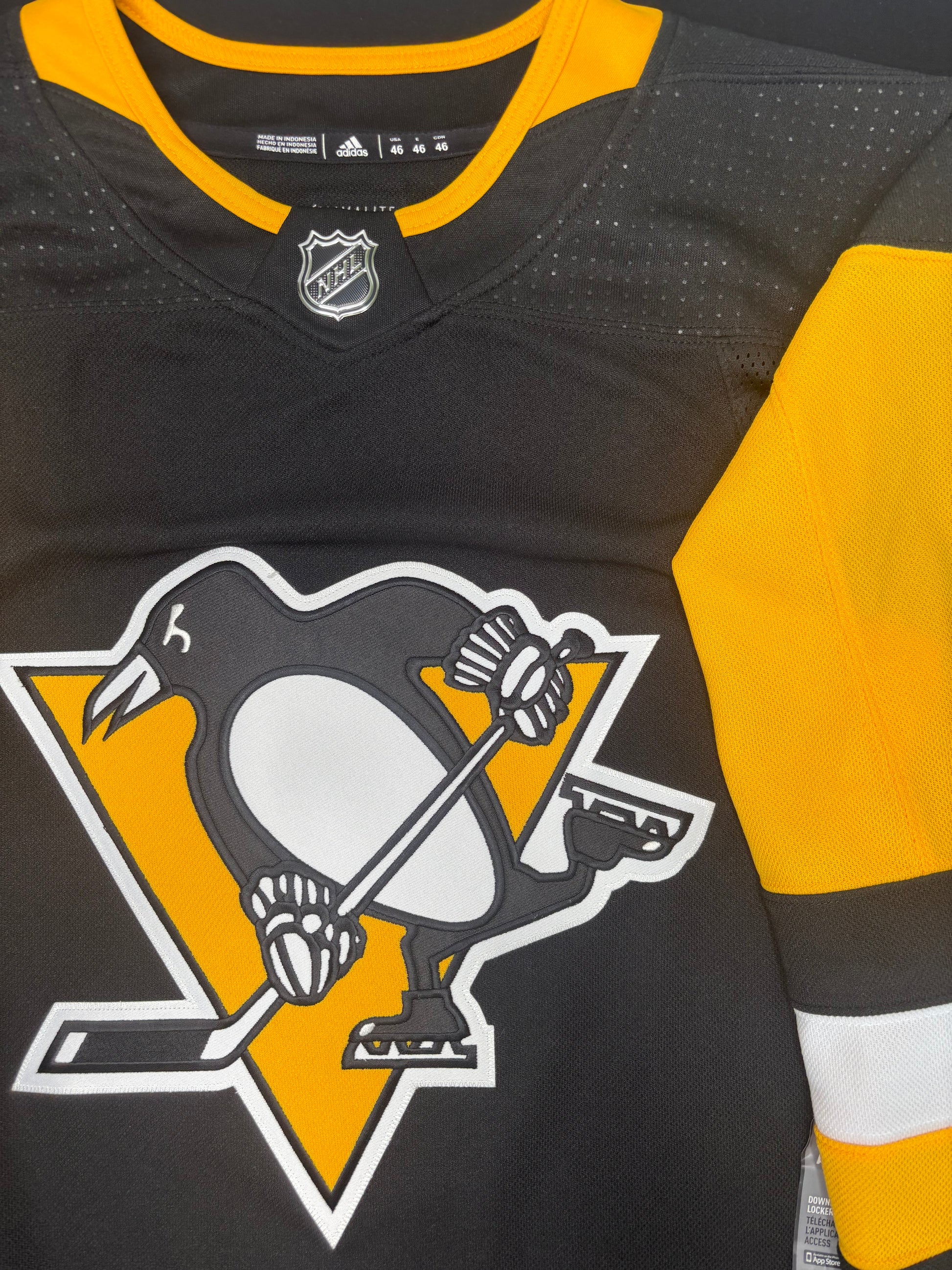 NWT Pittsburgh Penguins Brian Dumoulin Authentic Adidas Hockey Jersey Size: 46