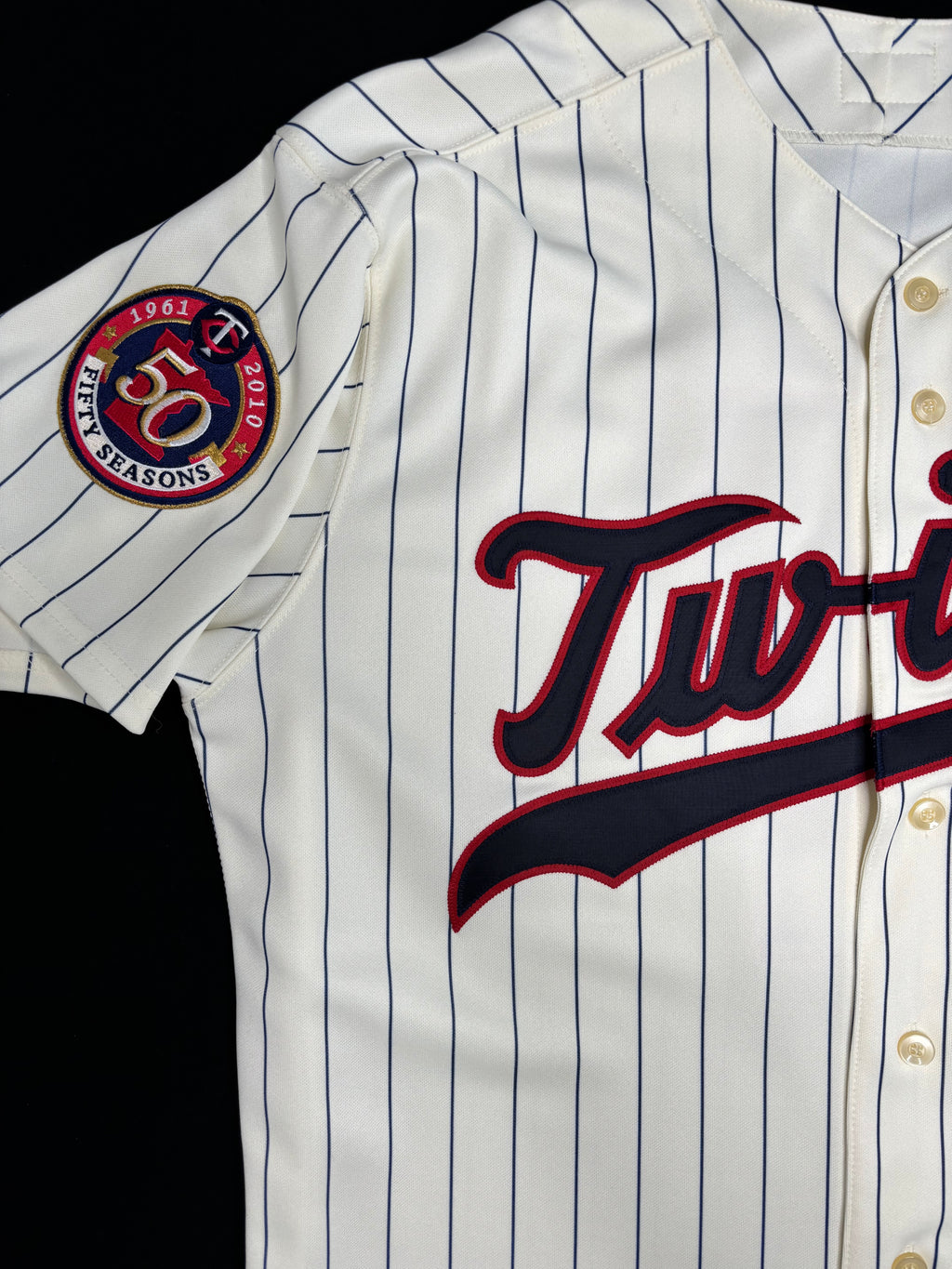 Minnesota Twins Joe Mauer 2010 Throwback Authentic Majestic baseball Jersey W/ Patches Size: 48