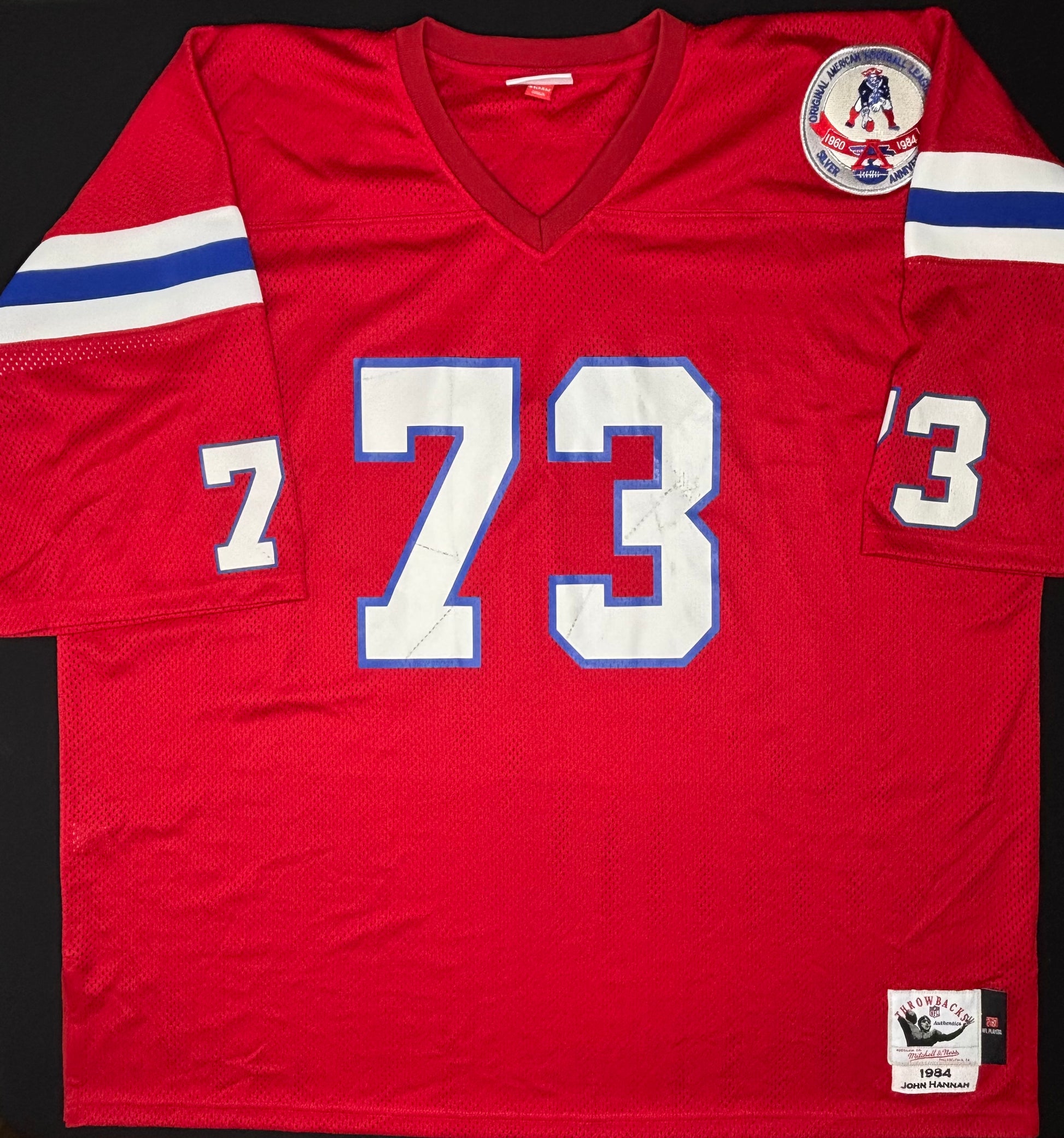 New England Patriots John Hannah 84’ Mitchell & Ness Authentic Football Jersey Size: 5XL