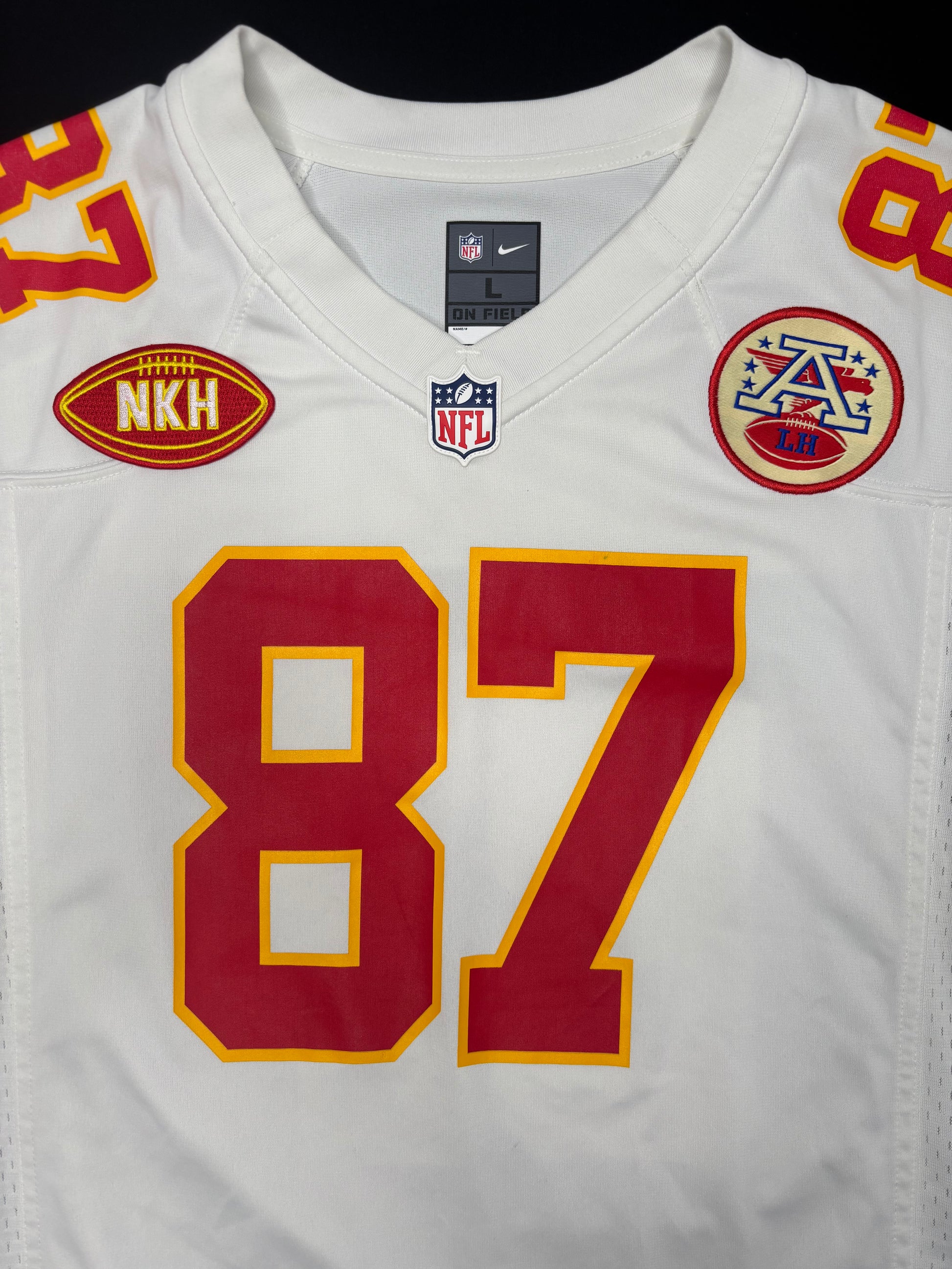 Kansas City Chiefs Travis Kelce W/NKH Patch Nike Football Jersey Size: Large