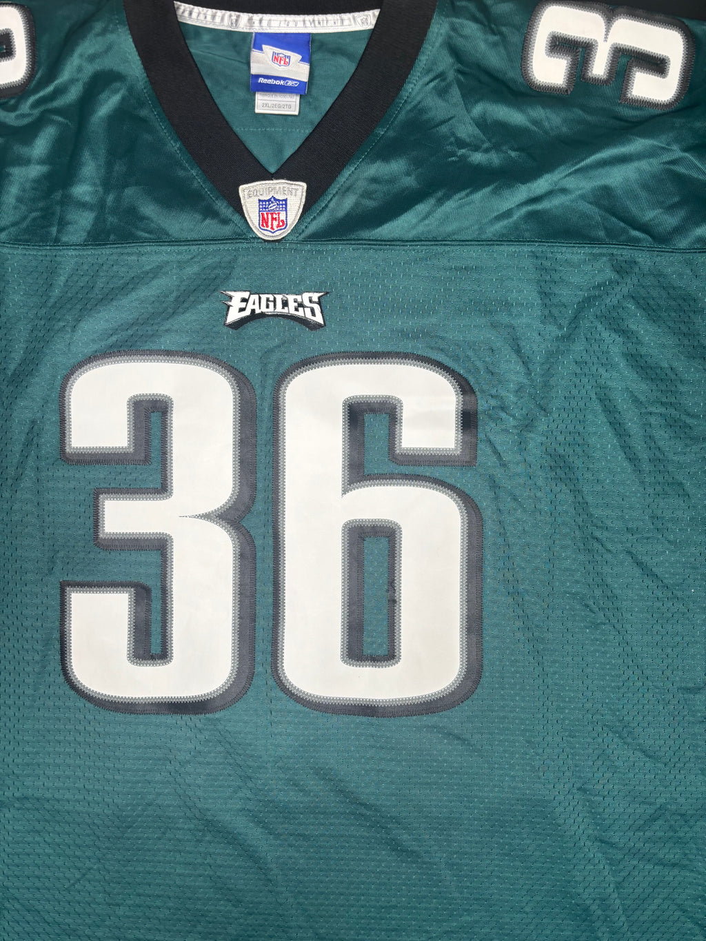 Philadelphia Eagles Brian Westbrook Reebok Helmet Tag Football Jersey Size: XXL