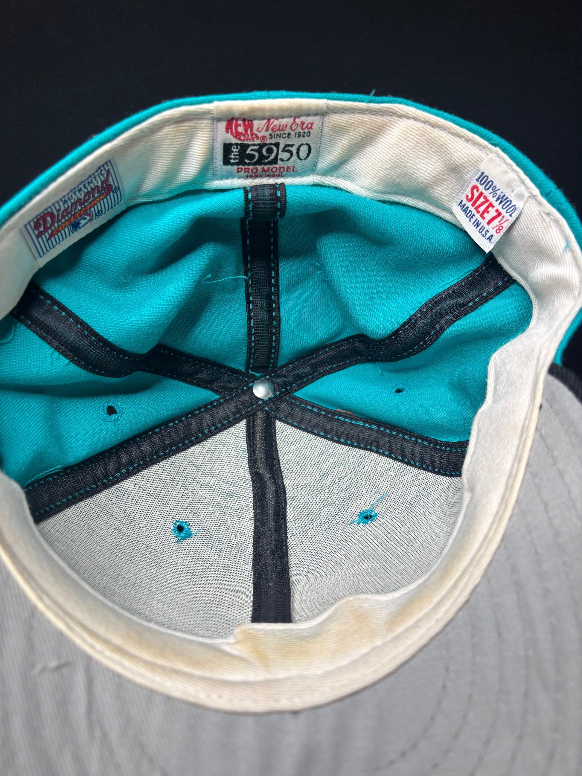 Vintage Florida Marlins New Era 59Fifty Wool 7 1/8 Fitted Hat