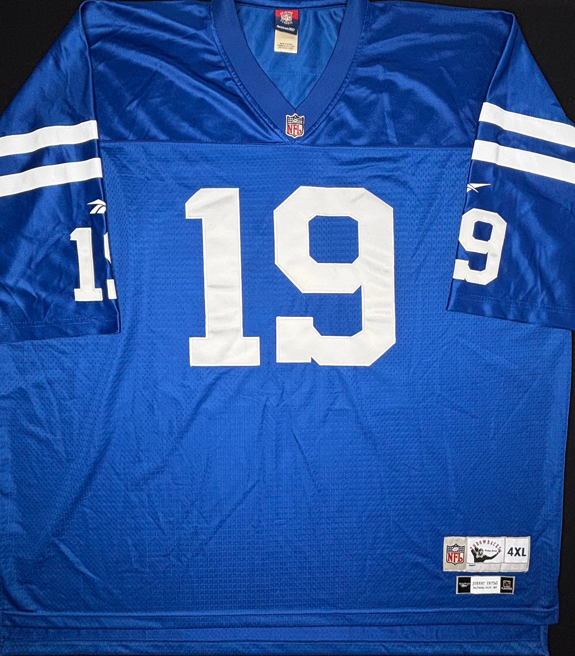 Baltimore Colts Johnny Unitas Reebok Throwbacks Football Jersey Size: 4XL