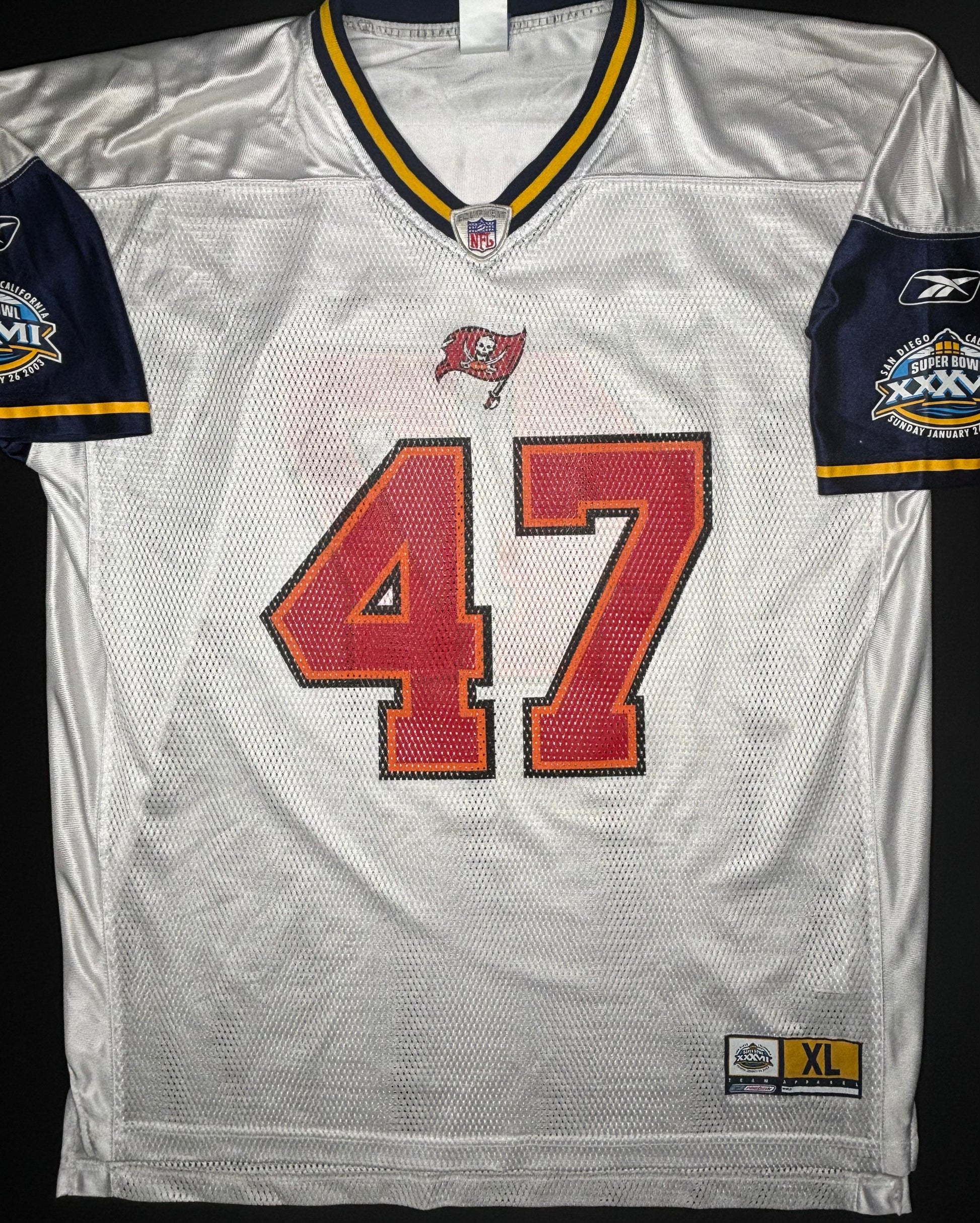 Tampa Bay Buccaneers John Lynch Super Bowl 37 Reebok Football Jersey Size: XL