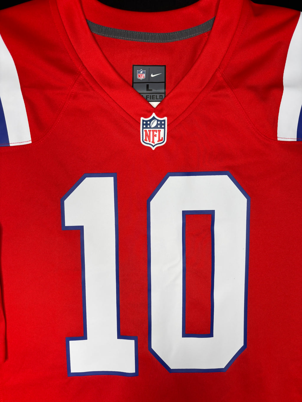 NWT New England Patriots Mac Jones Nike Alternate Game Football Jersey Size: Large