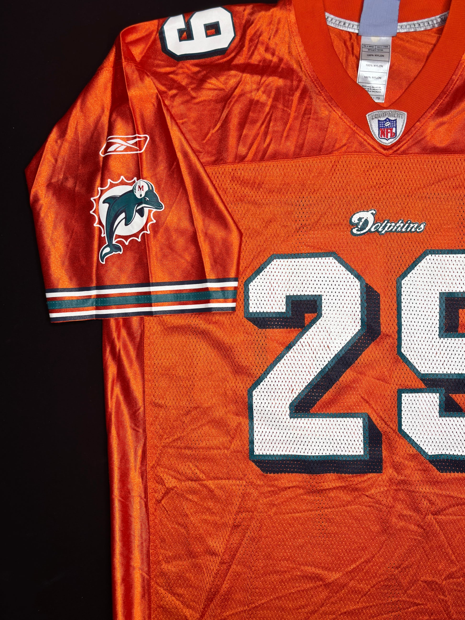 Miami Dolphins Sam Madison Alt Orange Reebok Football Jersey Size: XL