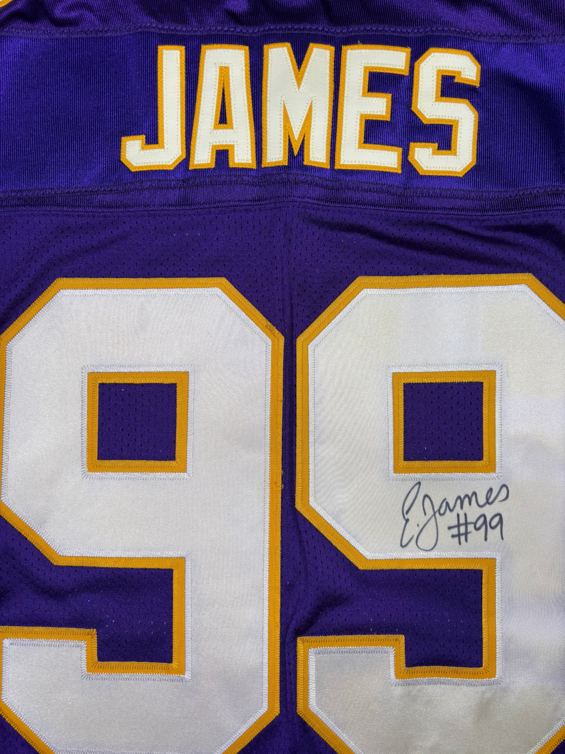 Minnesota Vikings Erasmus James Autographed Authentic Reebok Football Jersey Size: 52