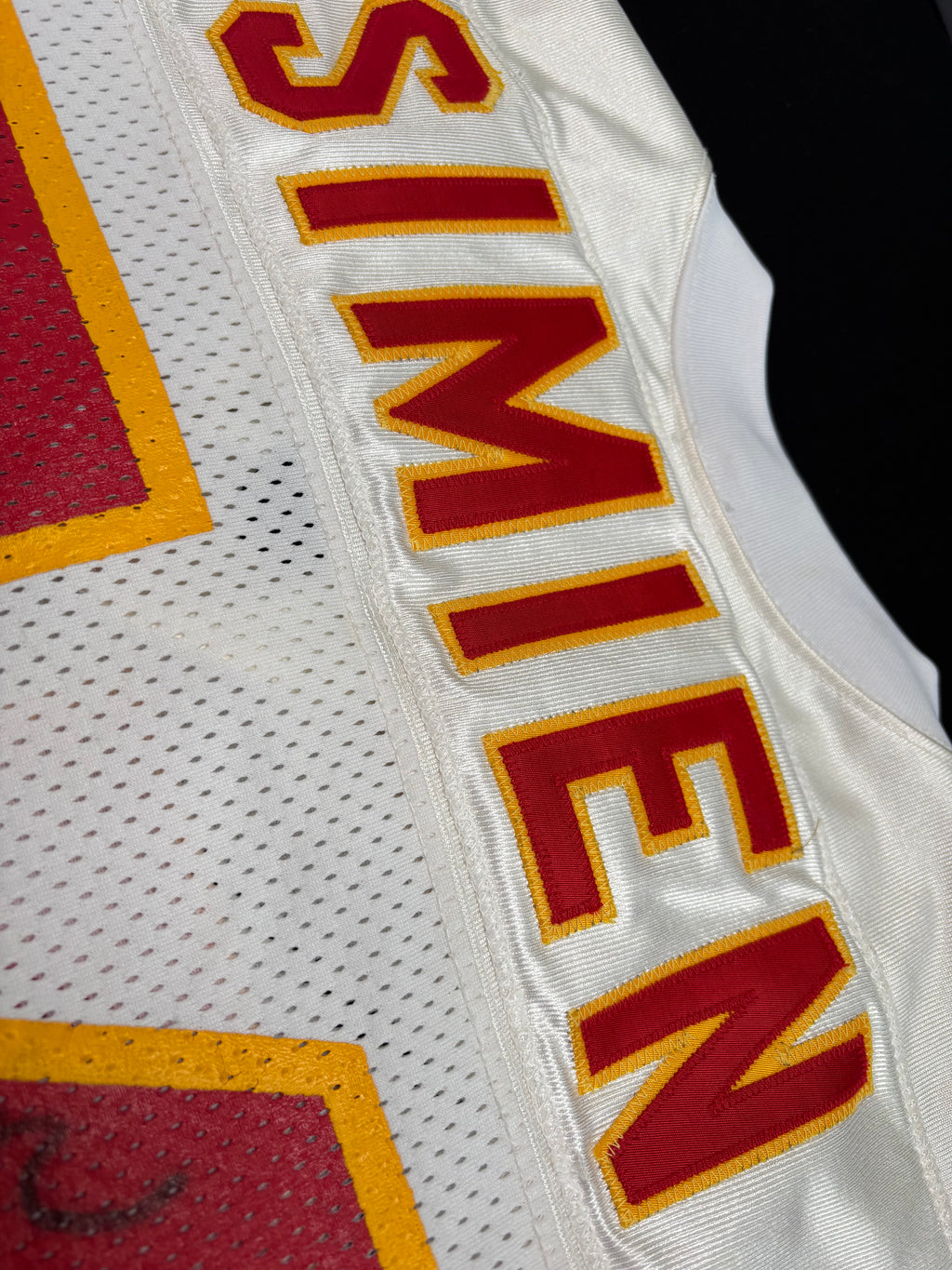 1991 Kansas City Chiefs Tracy Simien Game Worn Autographed Wilson Football Jersey Size: 46