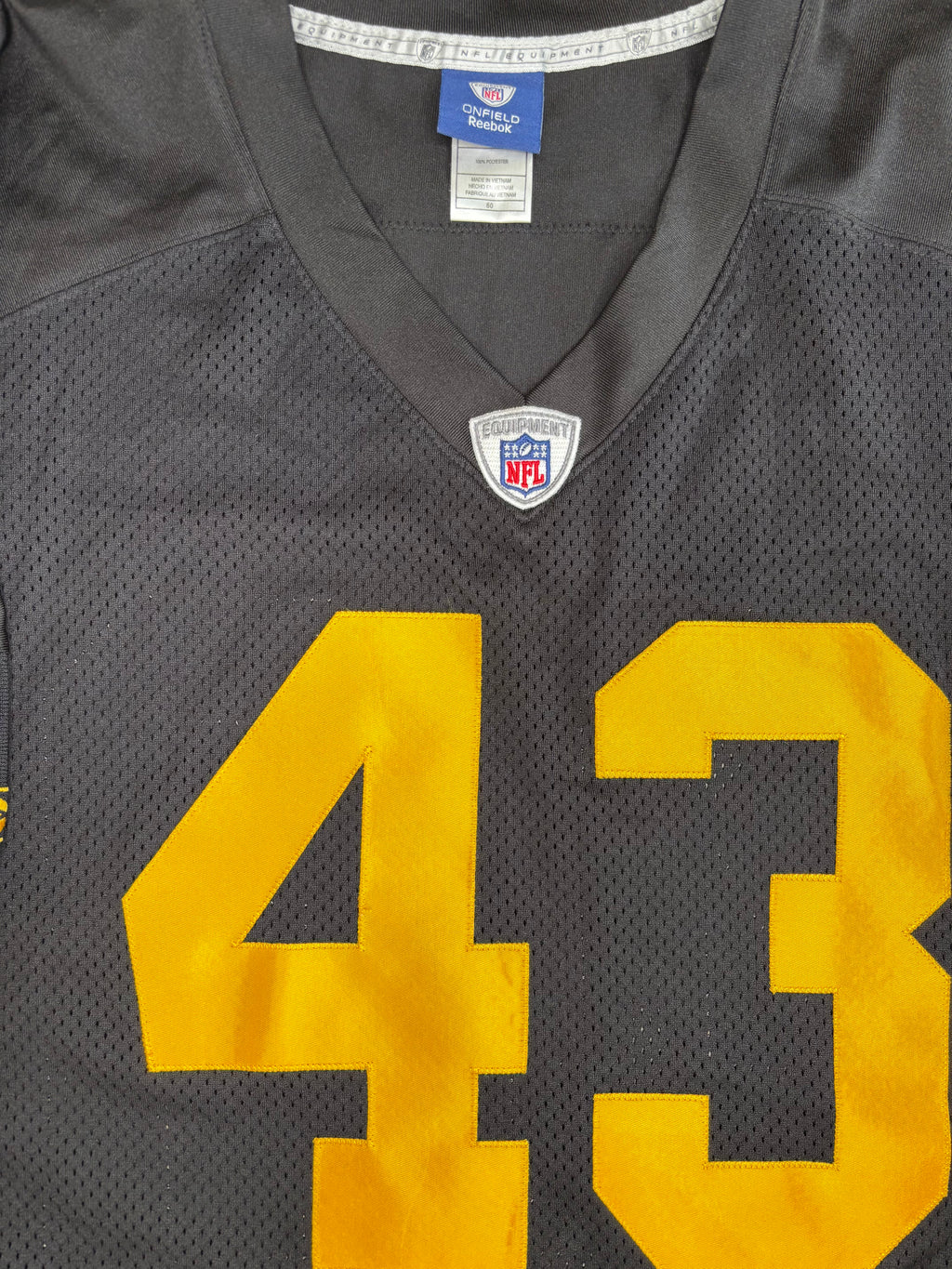 Pittsburgh Steelers Troy Polamalu Authentic Reebok Football Jersey Size: 60