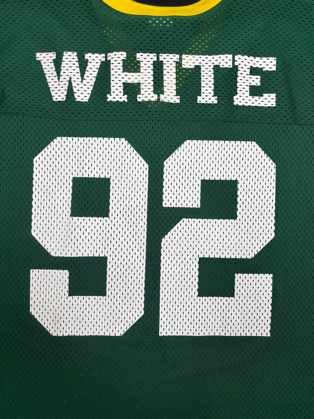 Green Bay Packers Reggie White Logo 7 Football Jersey Size: Large