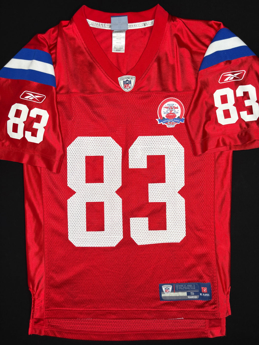 New England Patriots Wes Welker 50th Anniversary Reebok Football Jersey Size: Small