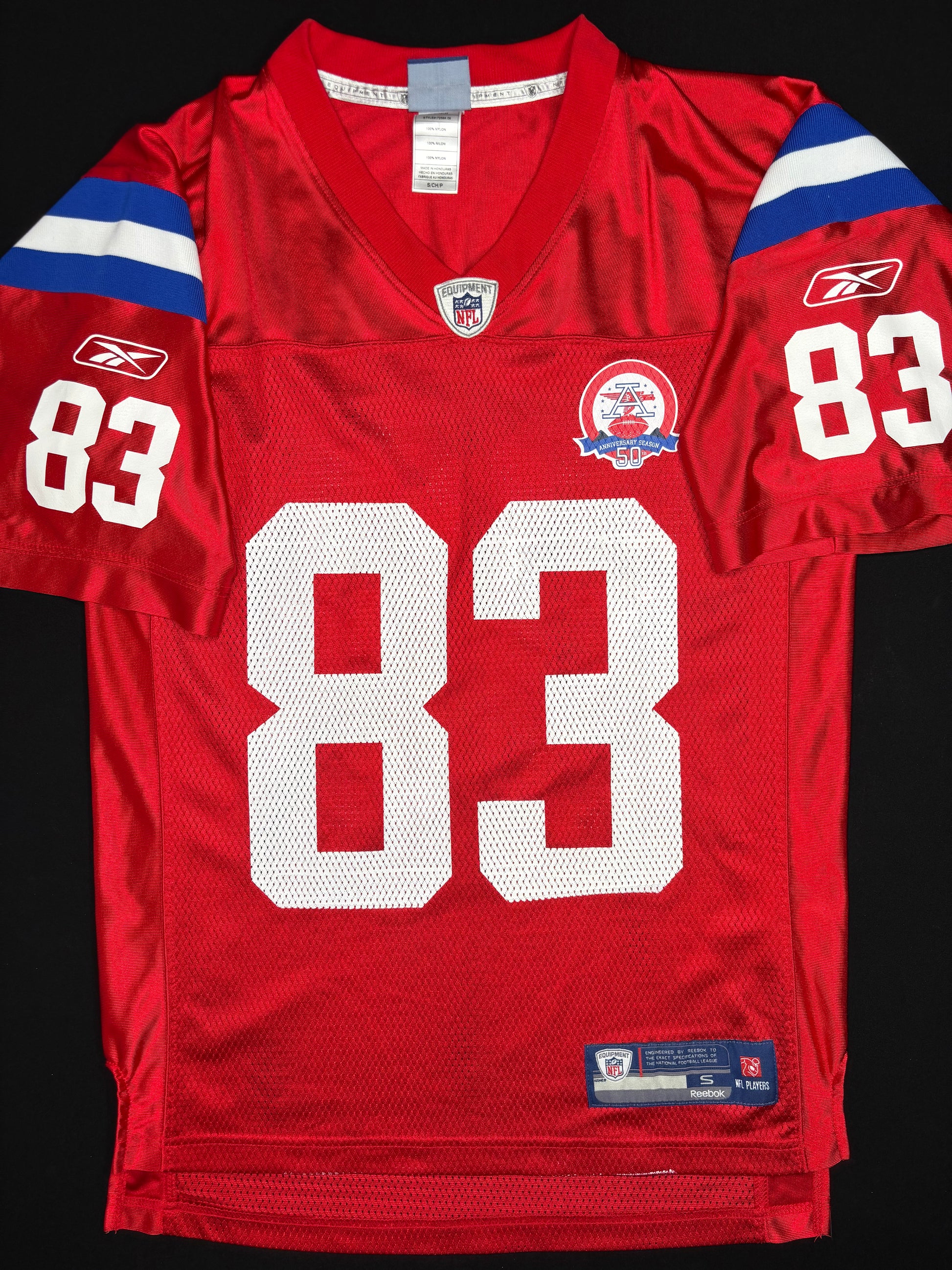 New England Patriots Wes Welker 50th Anniversary Reebok Football Jersey Size: Small