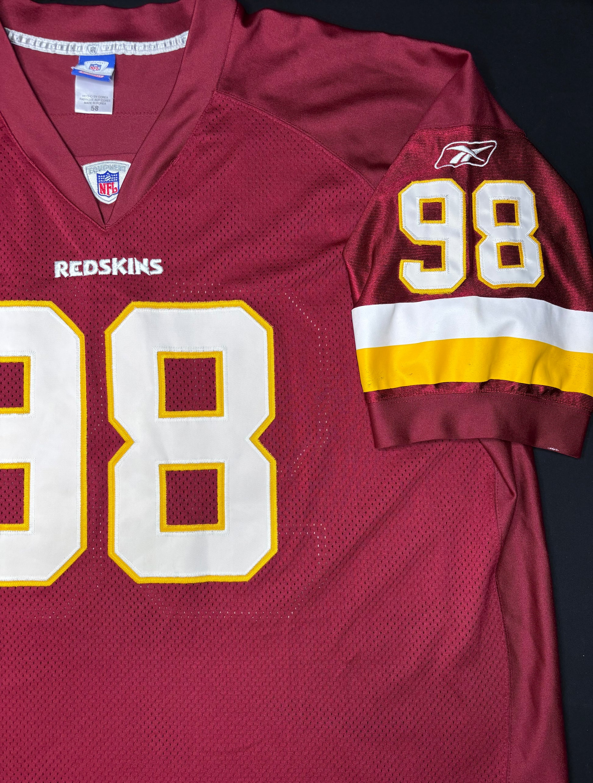 Washington Redskins Jesse Armstead Authentic Reebok Football Jersey Size: 58