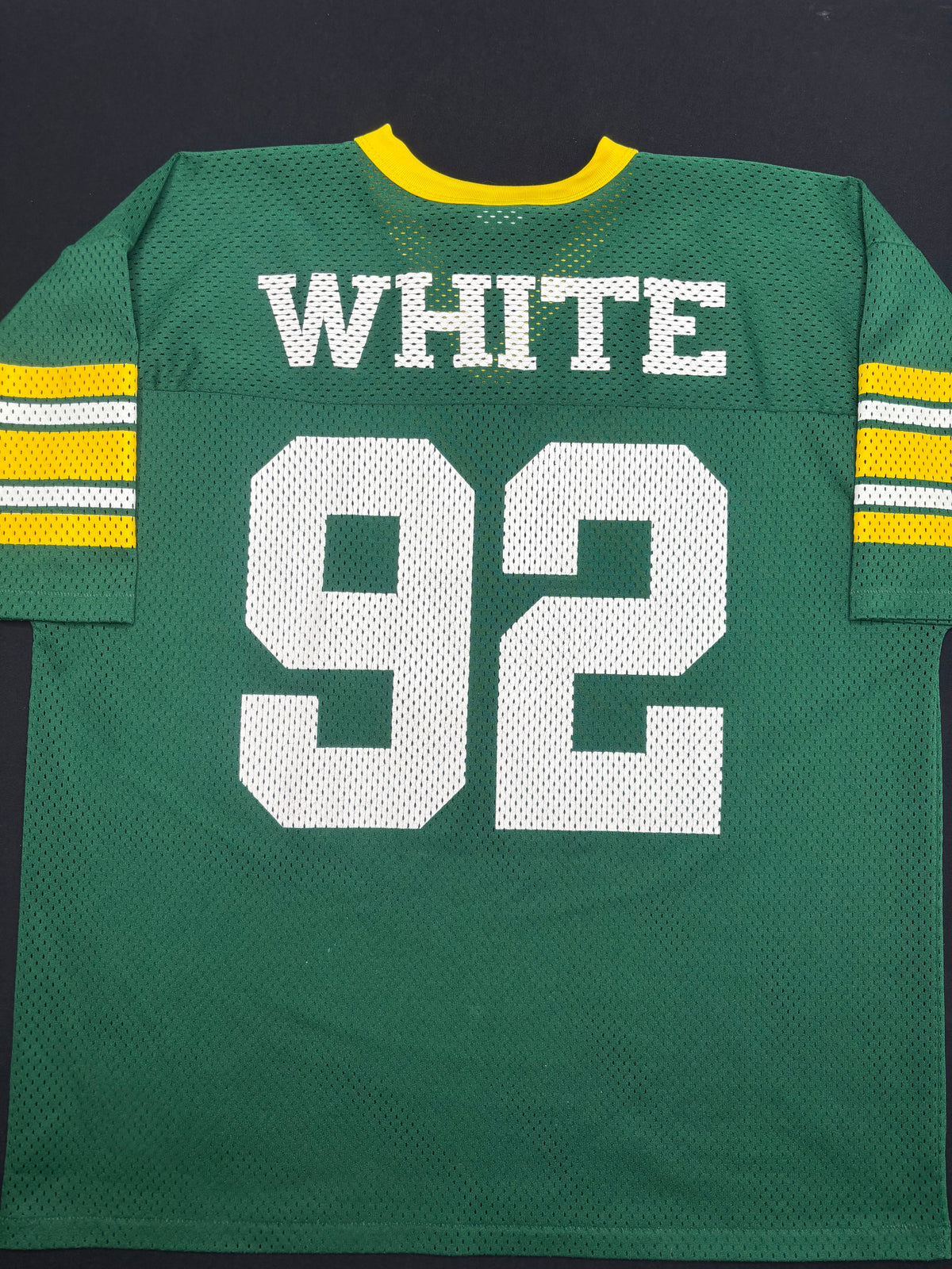 Green Bay Packers Reggie White Logo 7 Football Jersey Size: Large
