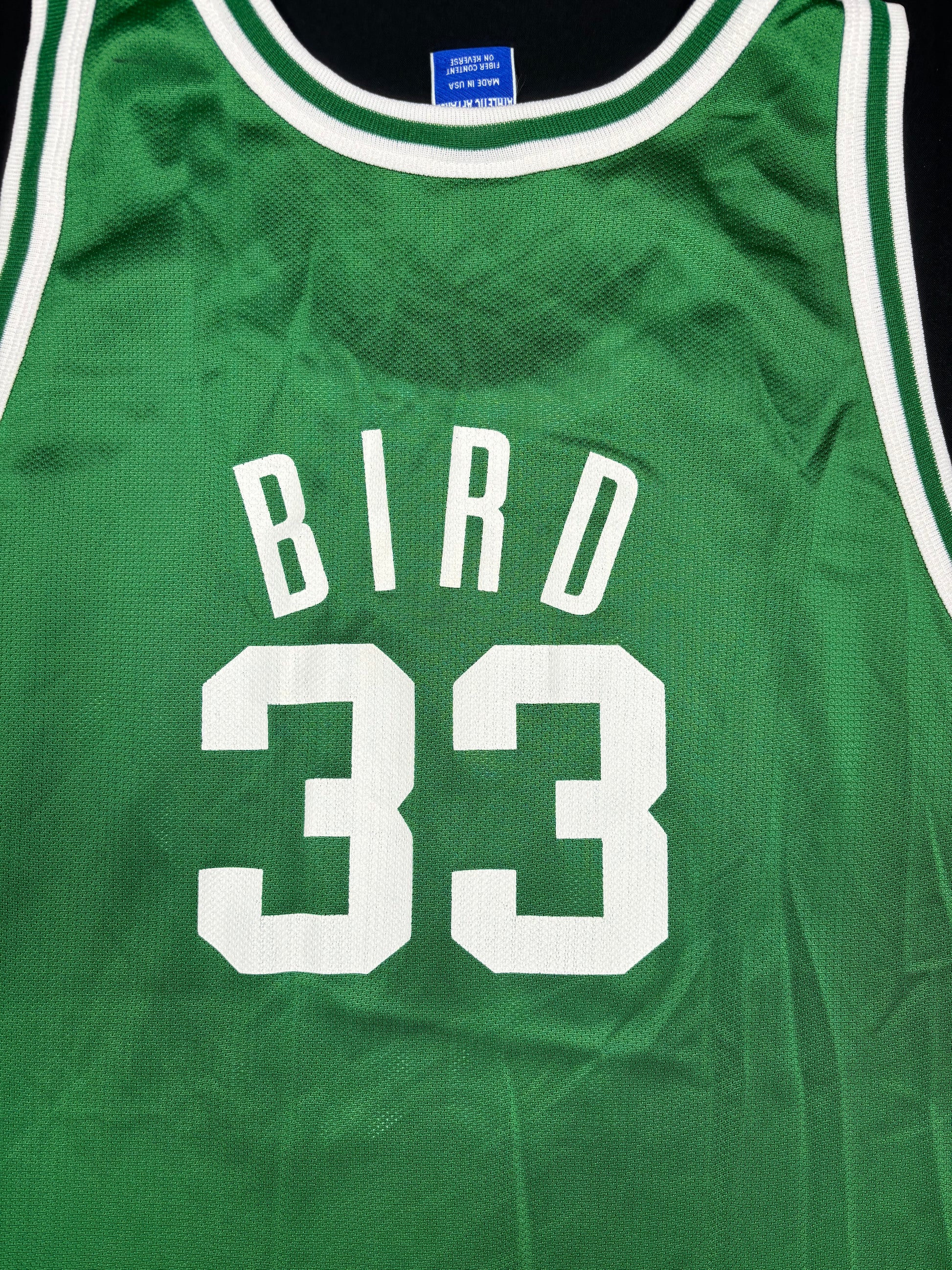 Boston Celtics Larry Bird 50th Anniversary Gold Logo Champion Basketball Jersey Size: 52
