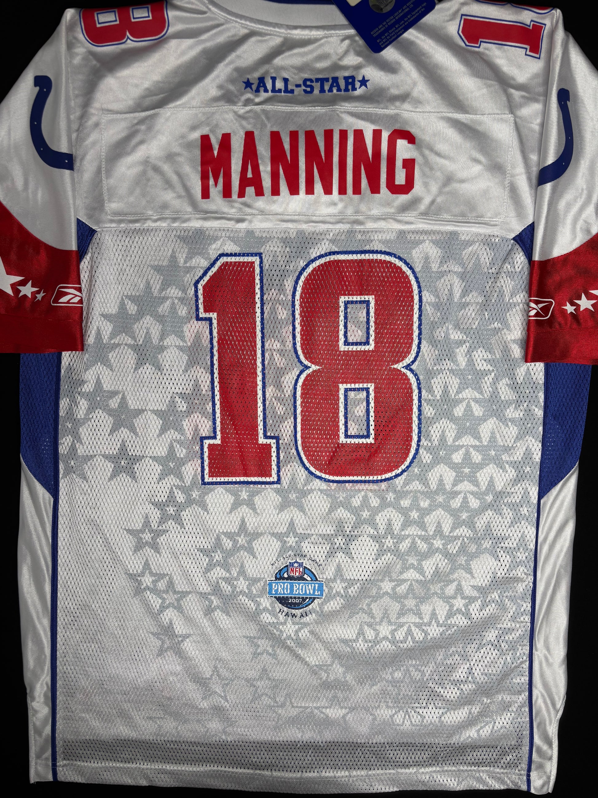 NWT Indianapolis Colts Peyton Manning 07 Pro Bowl Reebok Football Jersey Size: Large