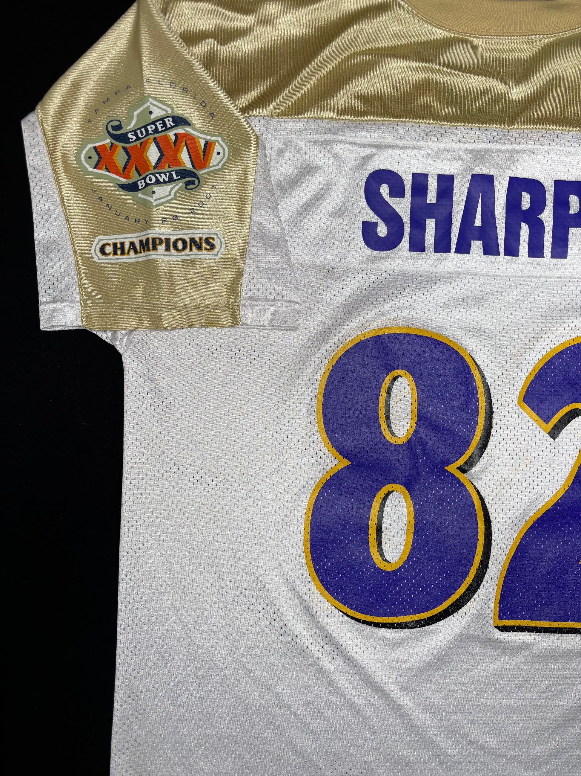 Baltimore Ravens Shannon Sharpe Super Bowl 35 Majestic Football Jersey Size: Large