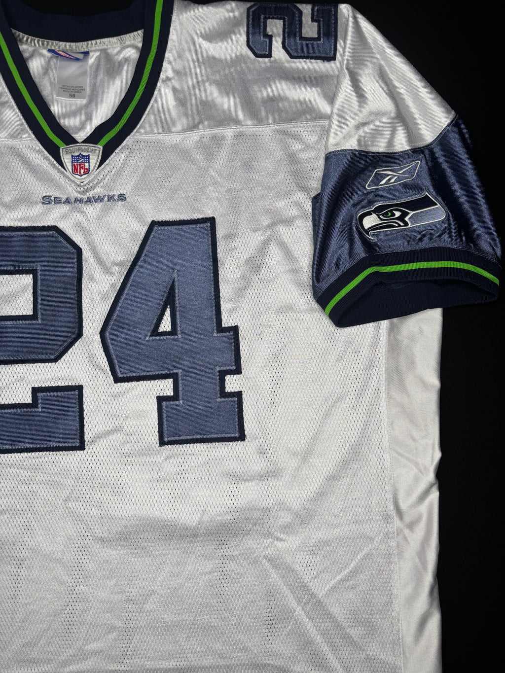 Seattle Seahawks Shawn Springs Reebok Authentic Football Jersey Size: 56