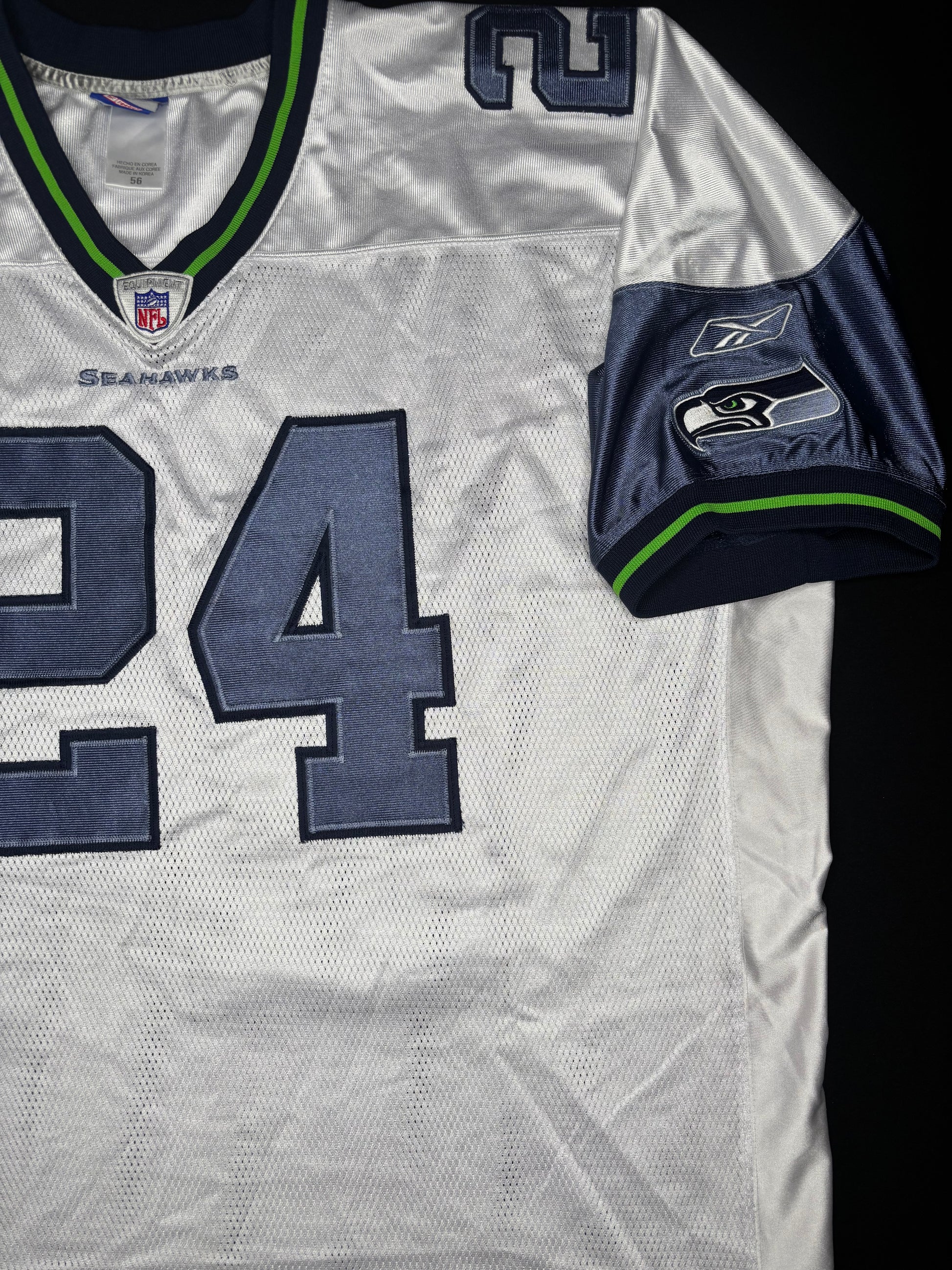 Seattle Seahawks Shawn Springs Reebok Authentic Football Jersey Size: 56