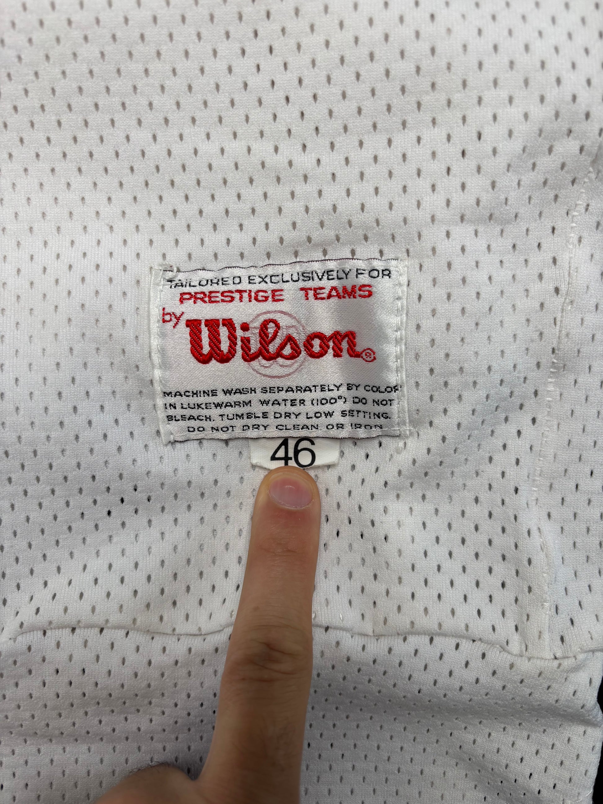 1991 Kansas City Chiefs Tracy Simien Game Worn Autographed Wilson Football Jersey Size: 46