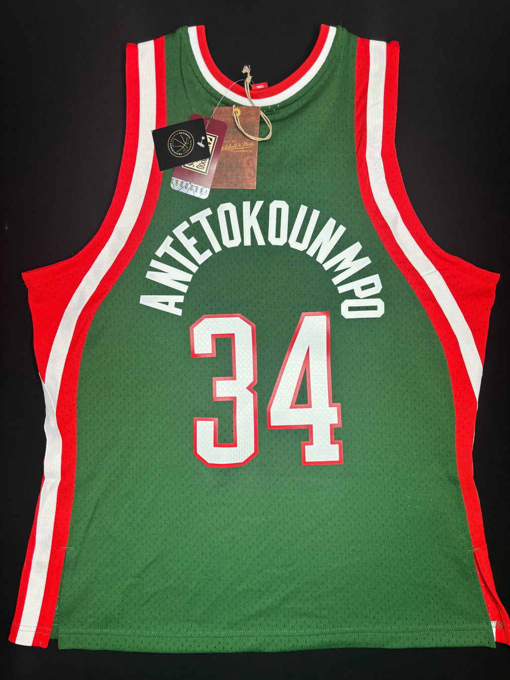 NWT Milwaukee Bucks Giannis Antetokounmpo Mitchell Ness 2013-14 Basketball Jersey Size: Large