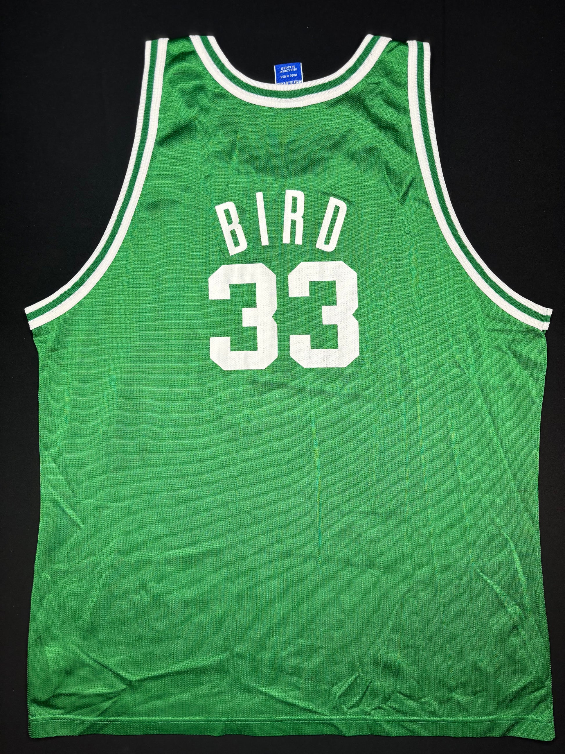 Boston Celtics Larry Bird 50th Anniversary Gold Logo Champion Basketball Jersey Size: 52