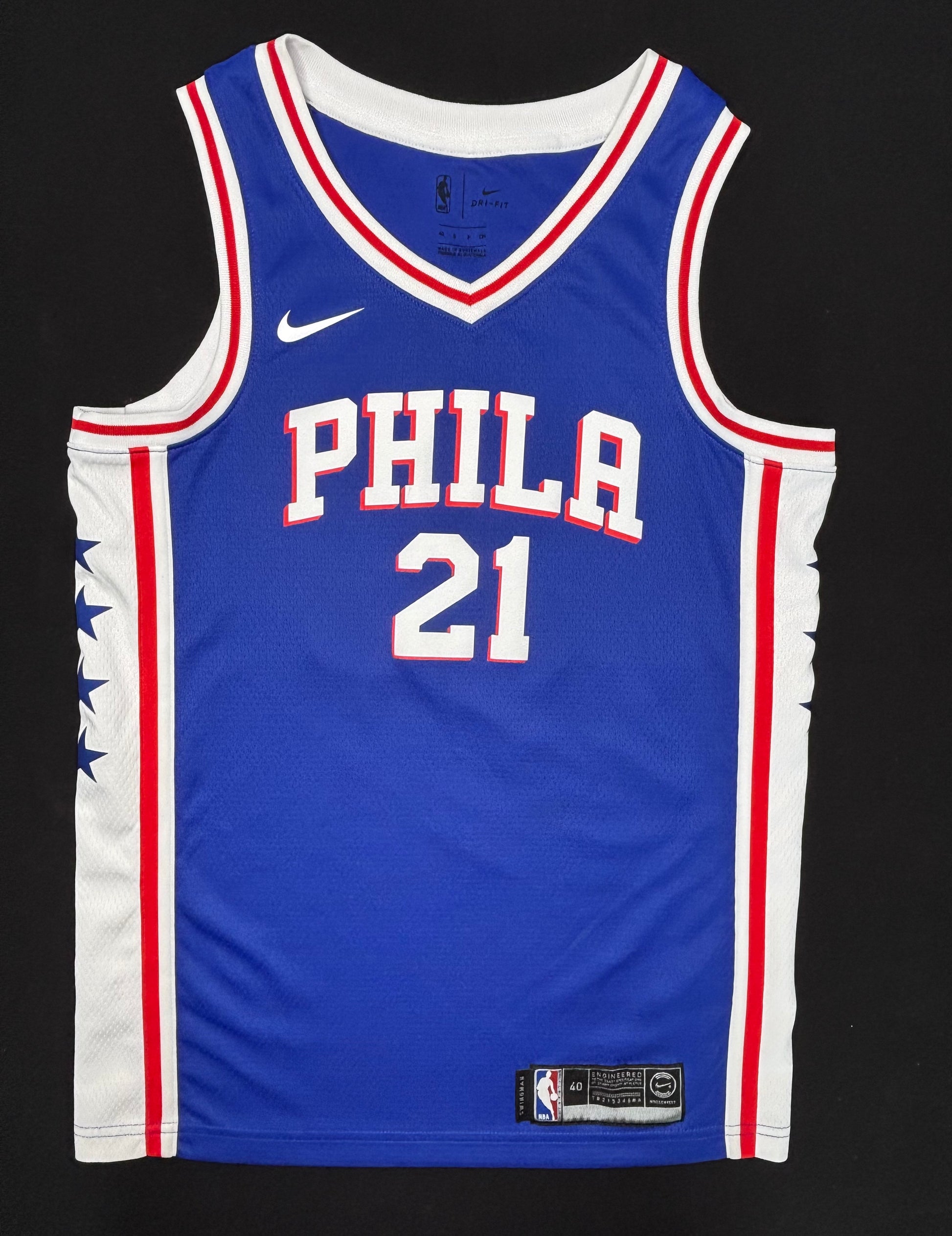 Philadelphia 76ers Joel Embiid Nike Swingman Basketball Jersey Size: 40