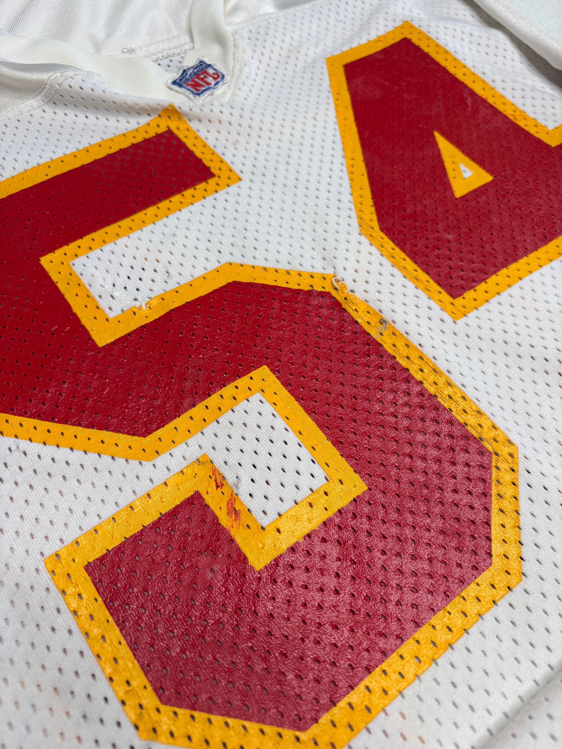 1991 Kansas City Chiefs Tracy Simien Game Worn Autographed Wilson Football Jersey Size: 46