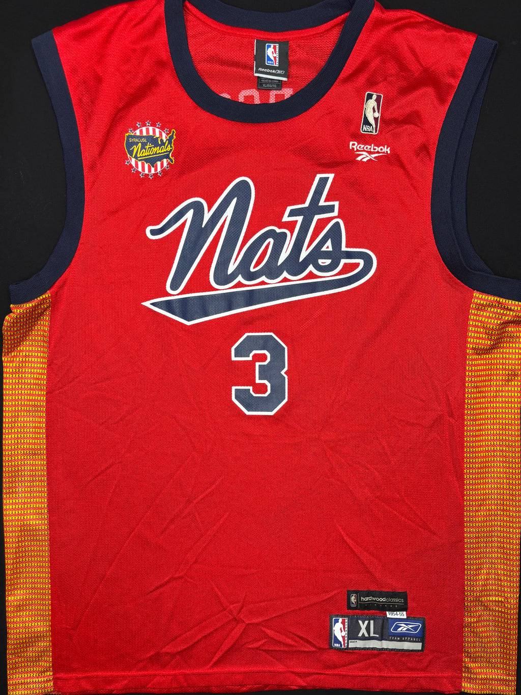 Philadelphia 76ers Allen Iverson Syracuse Nats 1954-55 Hardwood Classic Reebok Basketball Jersey Size: XL