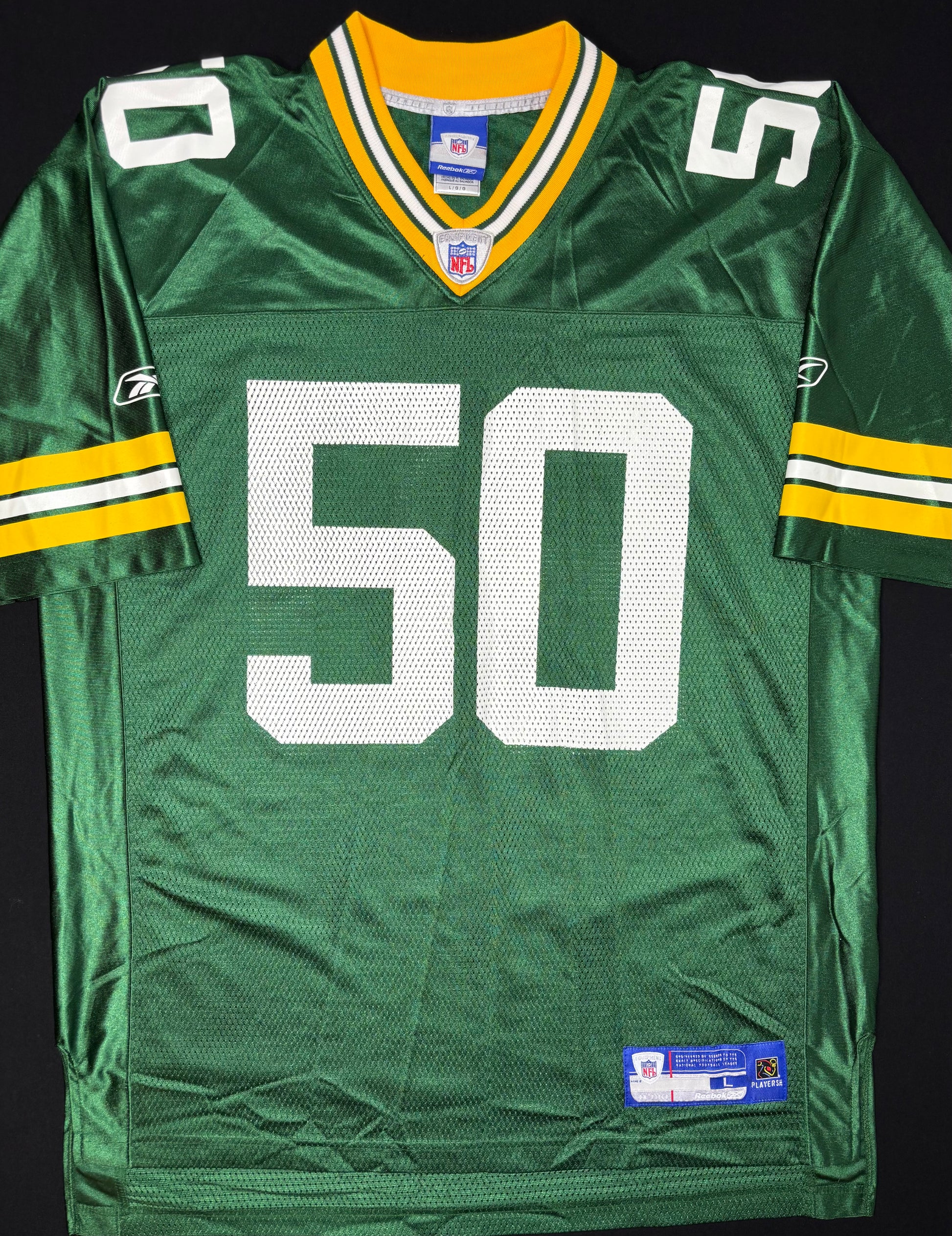 Green Bay Packers AJ Hawk Reebok Football Jersey Size: Large