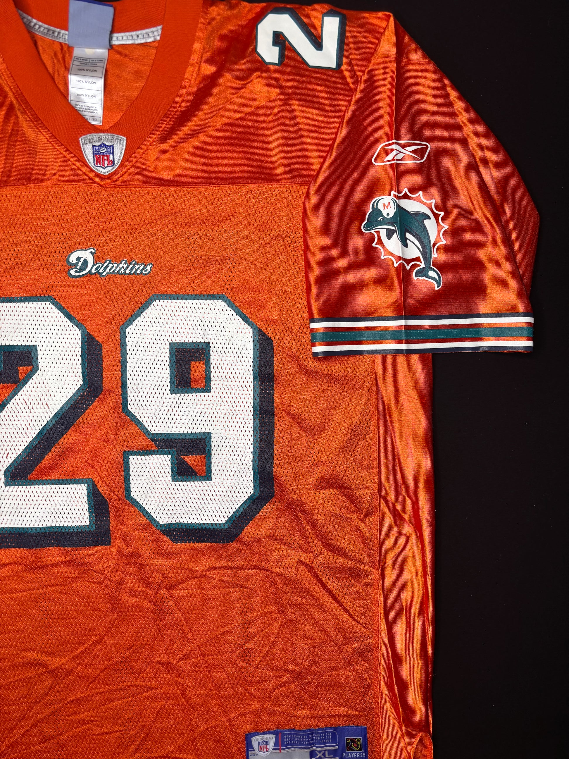 Miami Dolphins Sam Madison Alt Orange Reebok Football Jersey Size: XL