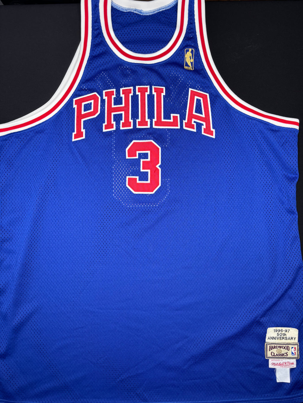 Philadelphia 76ers Allen Iverson Mitchell & Ness 50th Anniversary Authentic Basketball Jersey Size: XXXL