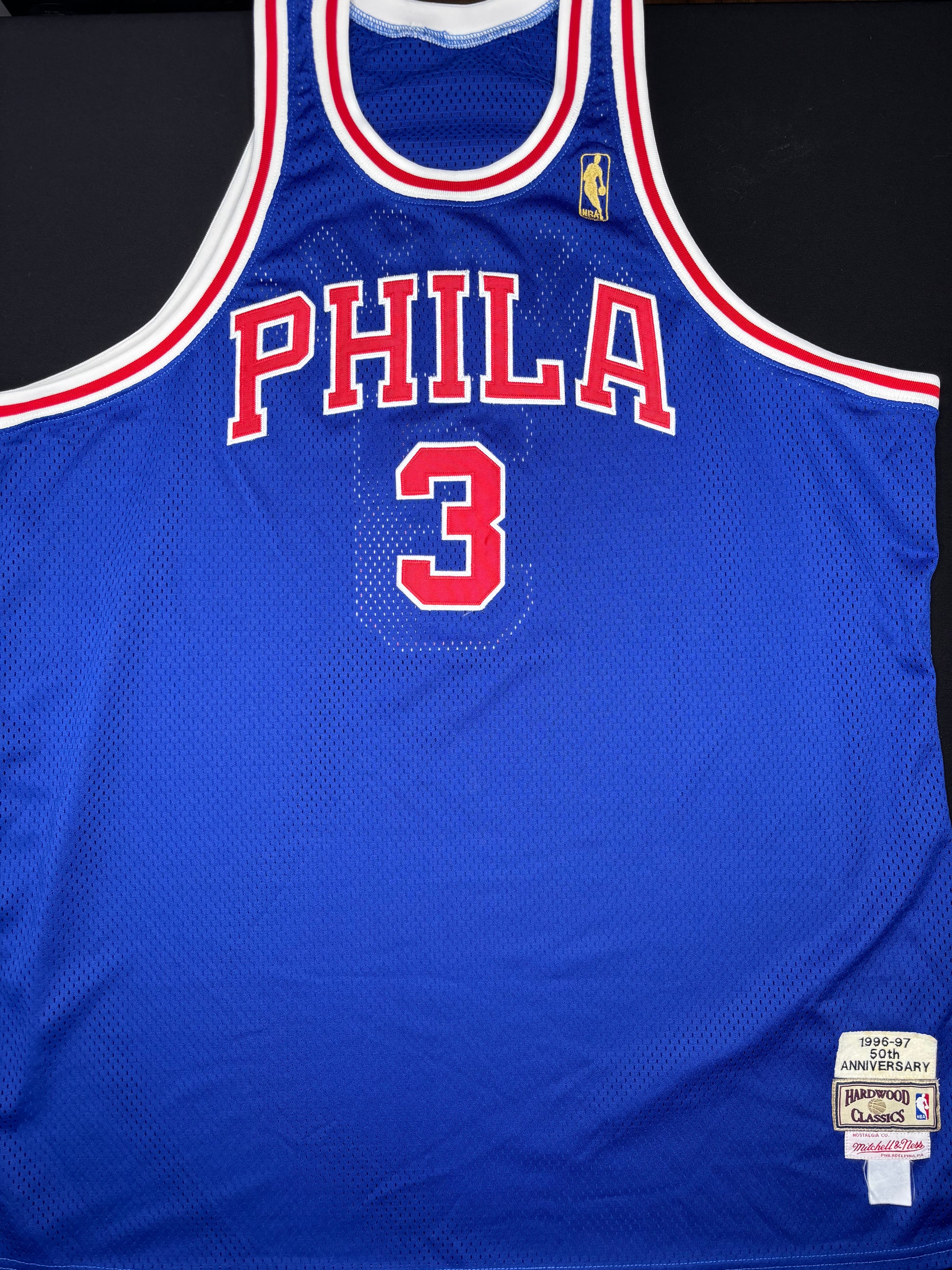 Philadelphia 76ers Allen Iverson Mitchell & Ness 50th Anniversary Authentic Basketball Jersey Size: XXXL
