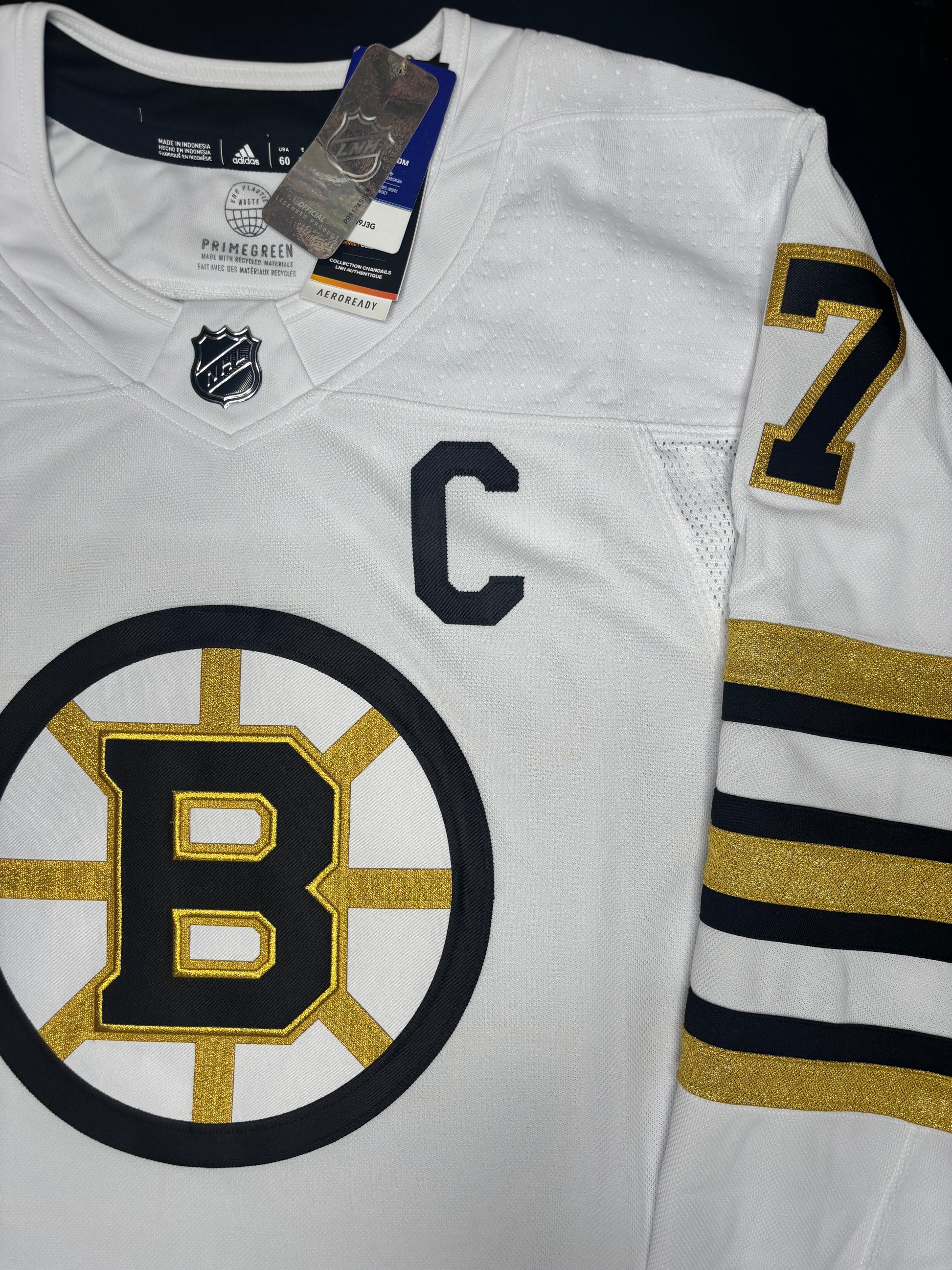 NWT Boston Bruins Patrice Bergeron Adidas Authentic Hockey Jersey Size: 60